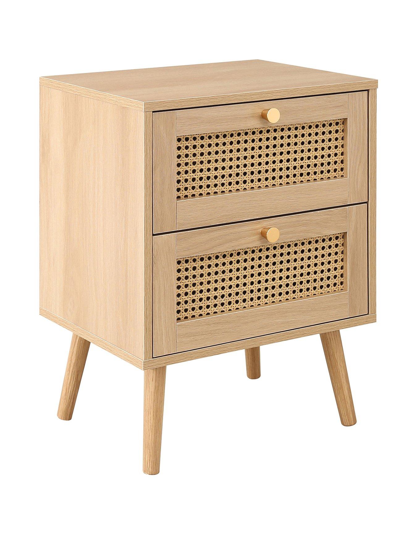 Image 3 of 6 of Birlea Croxley 2 Drawer Rattan Bedside