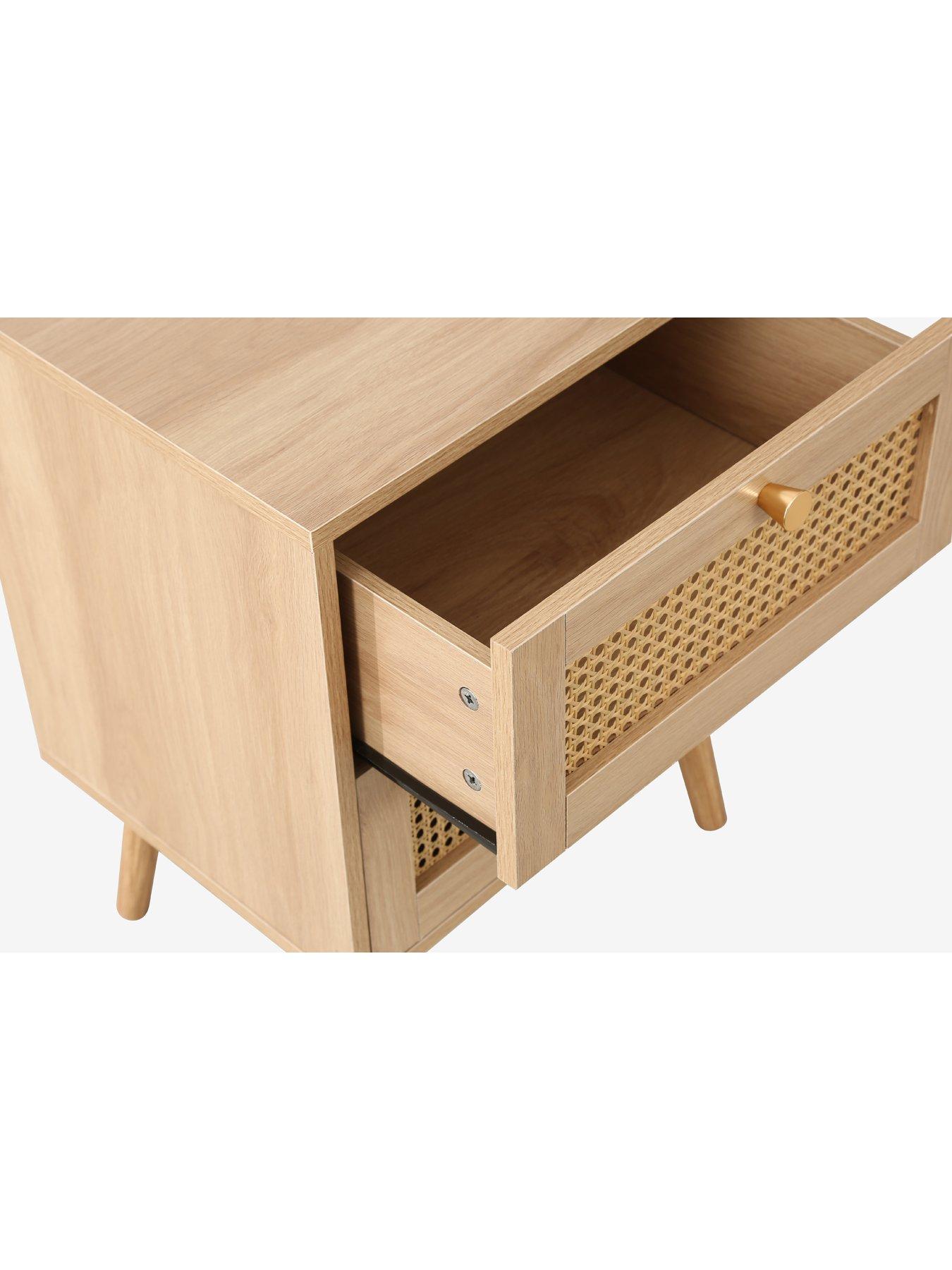 Image 4 of 6 of Birlea Croxley 2 Drawer Rattan Bedside