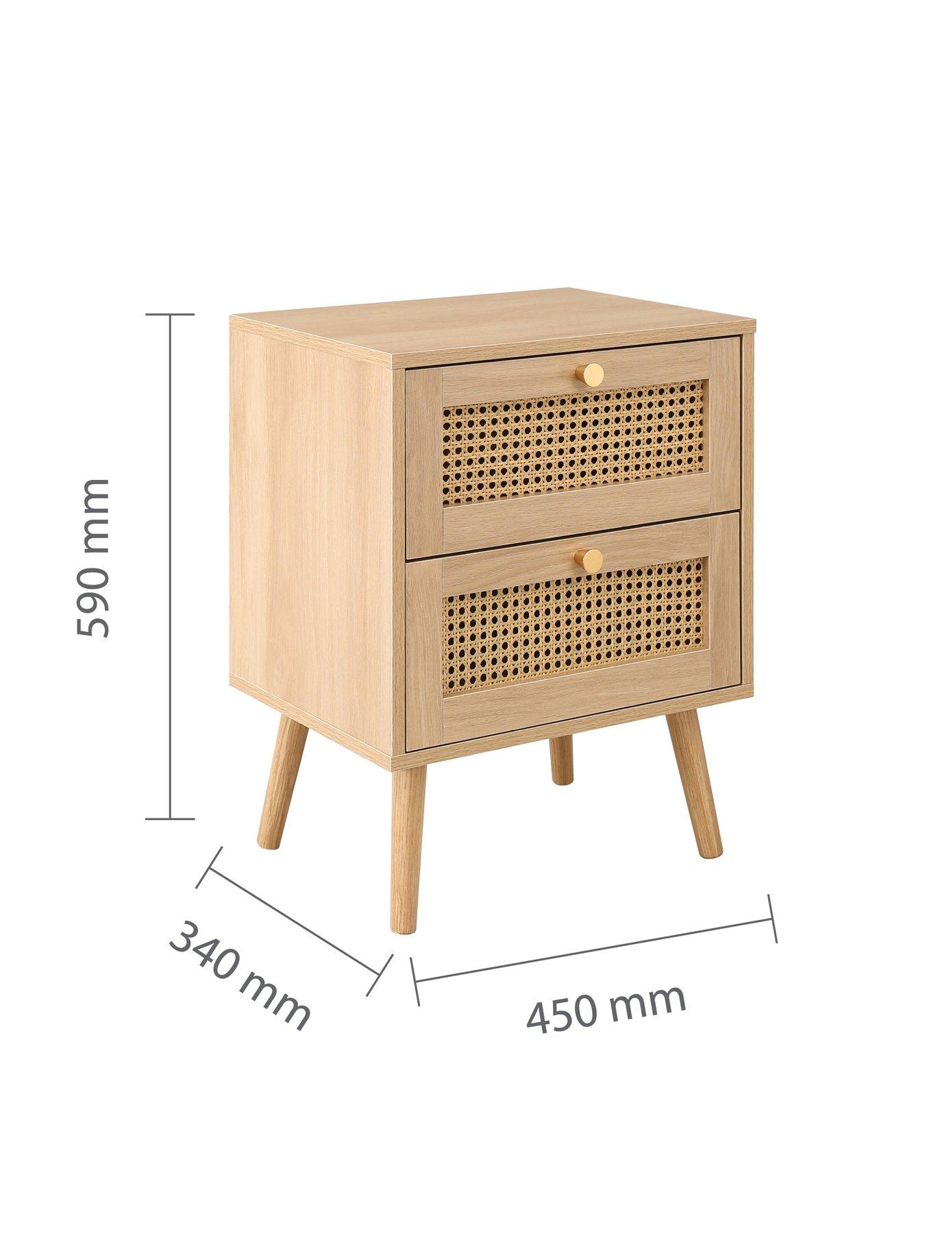 Image 6 of 6 of Birlea Croxley 2 Drawer Rattan Bedside
