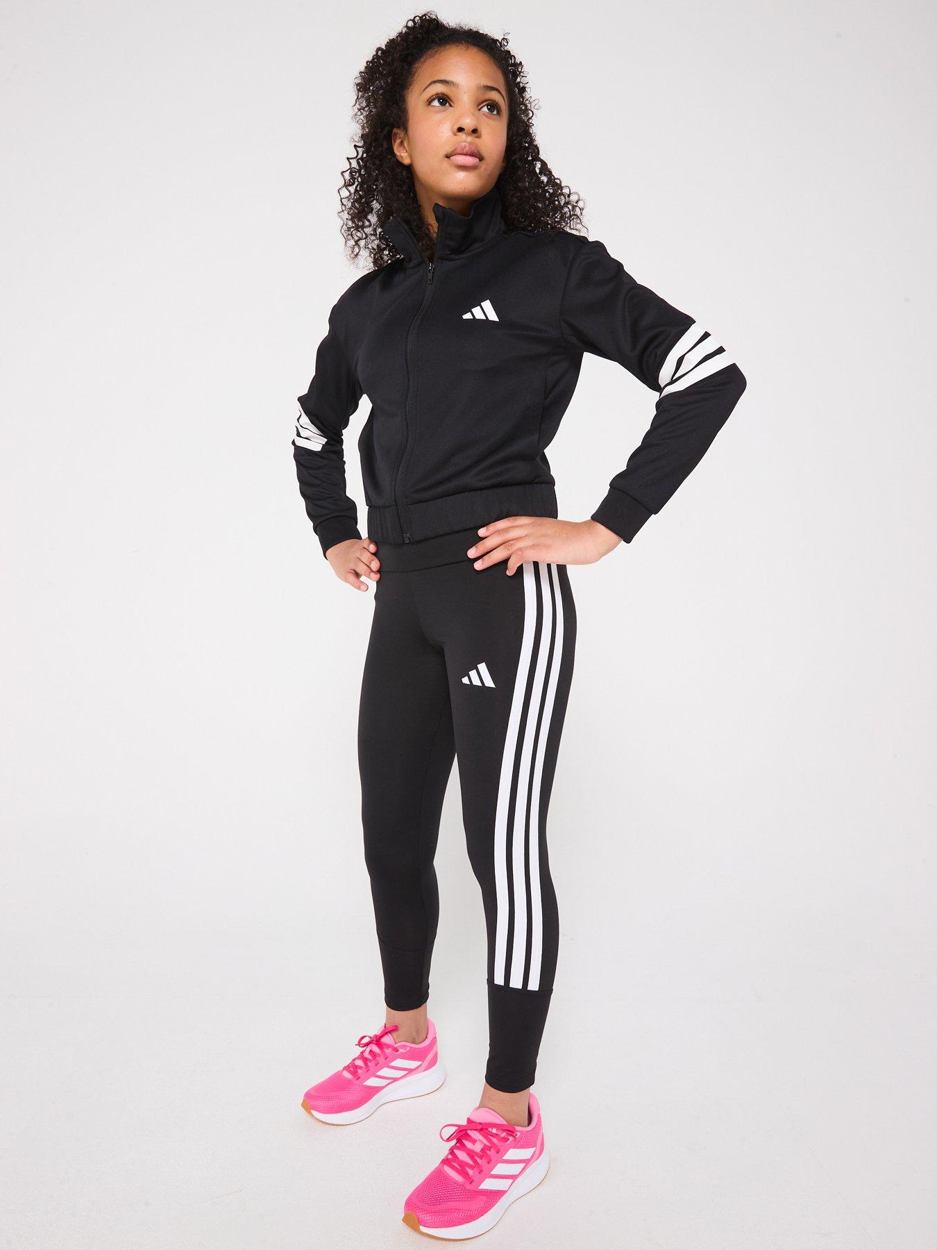 Image 3 of 6 of adidas Junior Girls Nxt Tracksuit Jacket - Black - Black/White