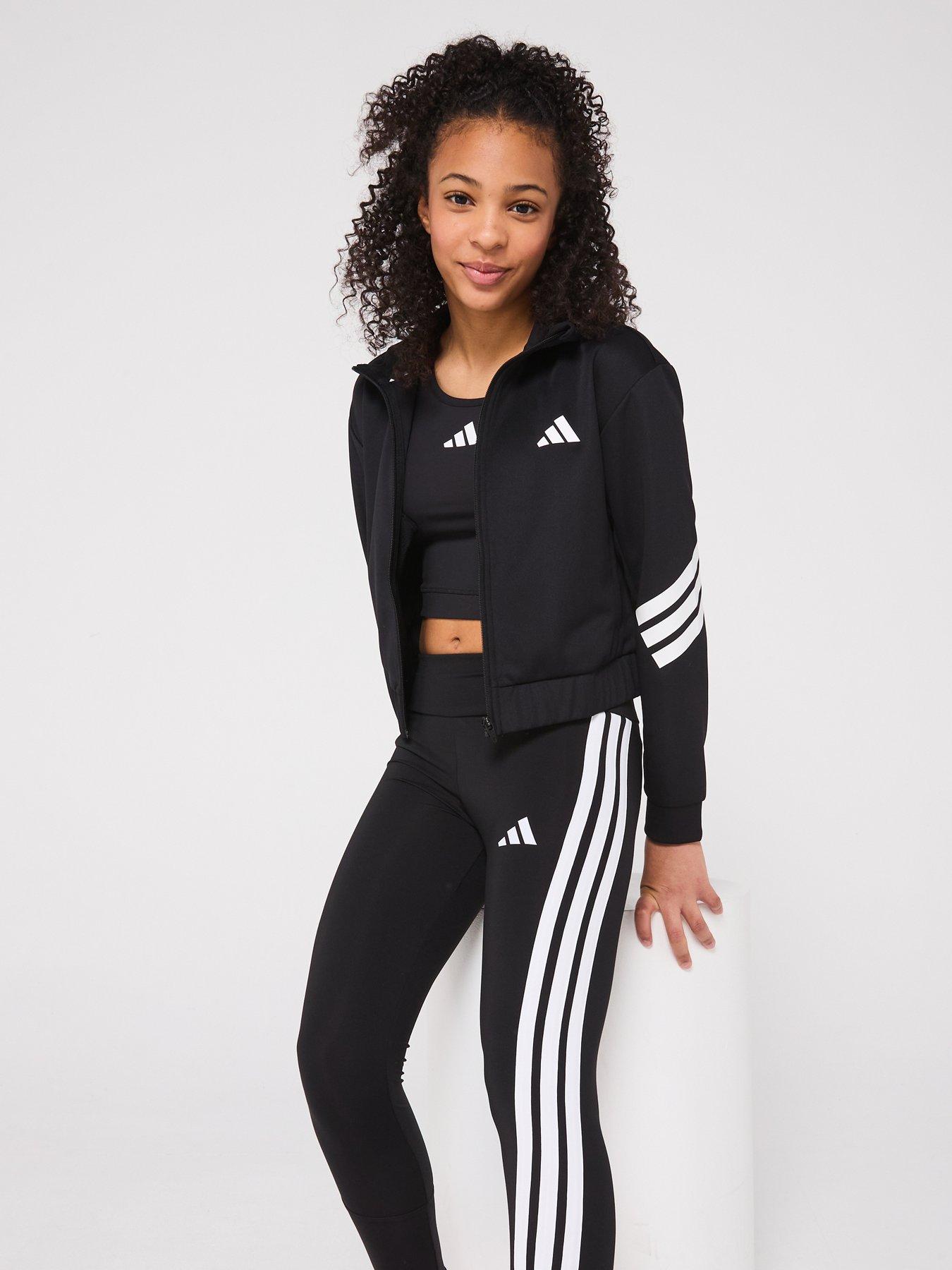 Image 6 of 6 of adidas Junior Girls Nxt Tracksuit Jacket - Black - Black/White