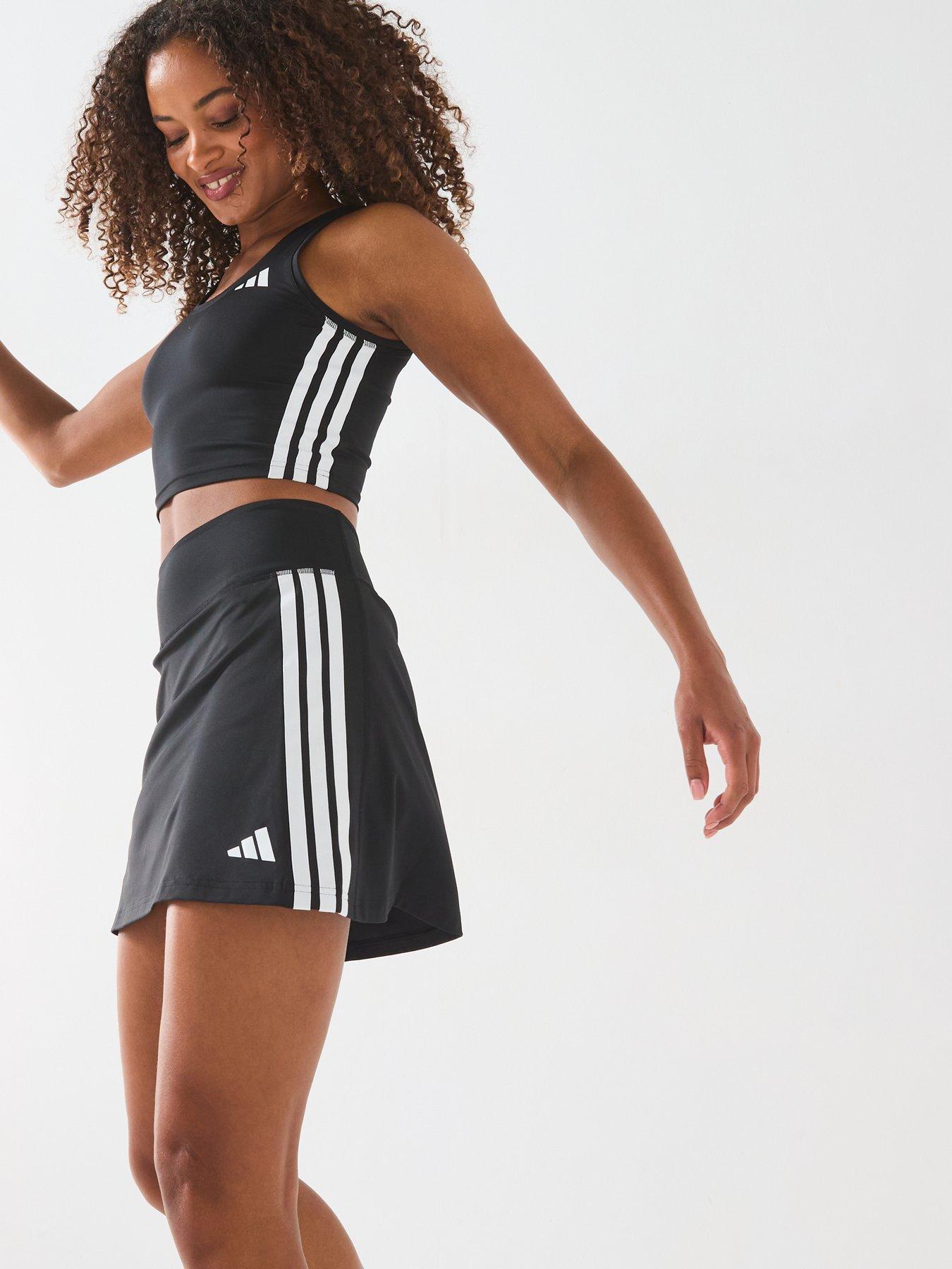 Image 5 of 6 of adidas Womens Train Essentials 3 Stripe Skort - Black/White