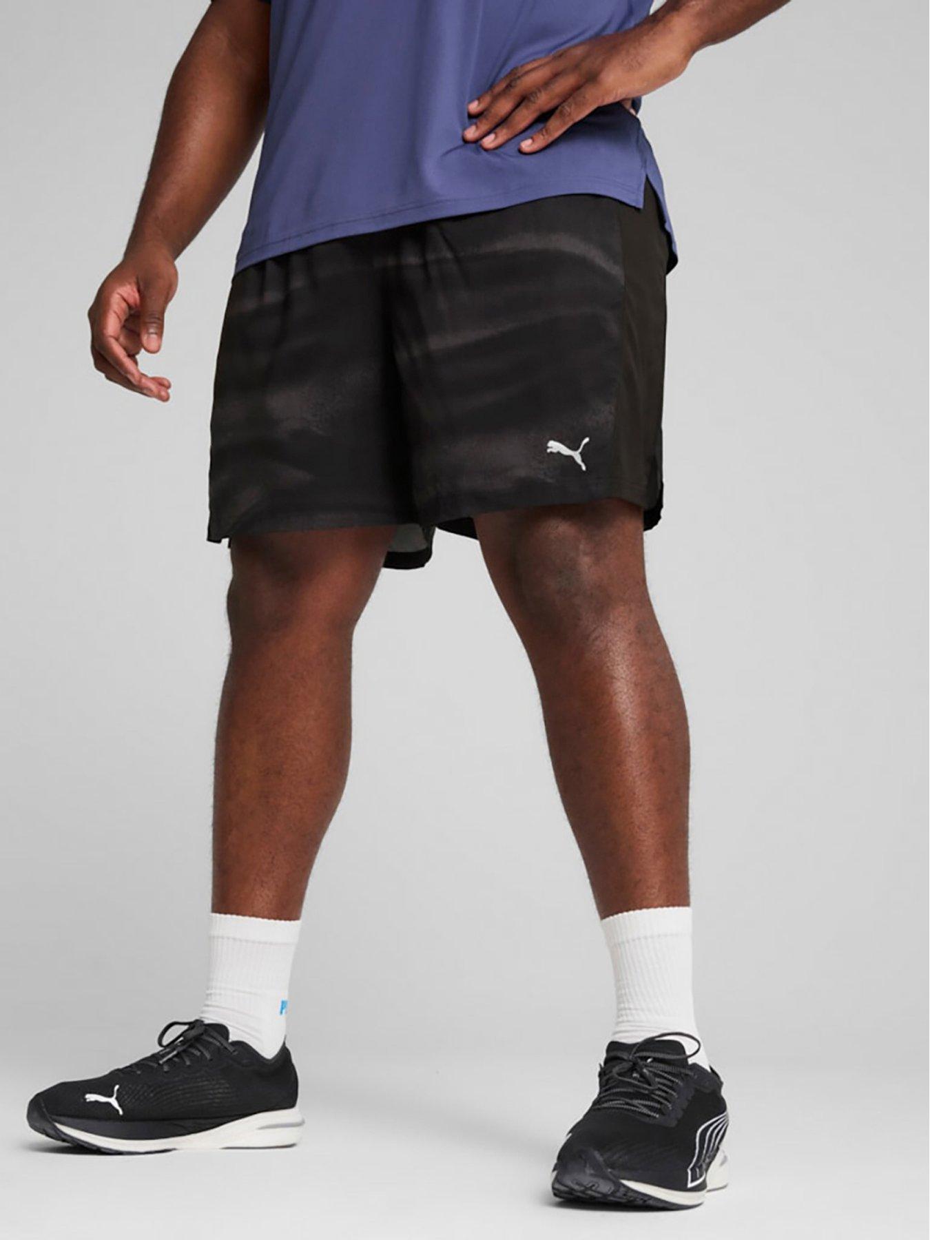 Image 1 of 6 of Puma Men's Running Velocity Printed 7 Inch Shorts - Black