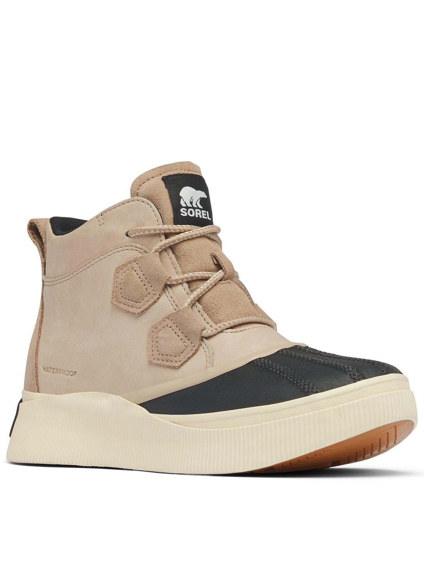 SOREL Womens Out N About 4 Classic Mid Waterproof Sneaker - Beige