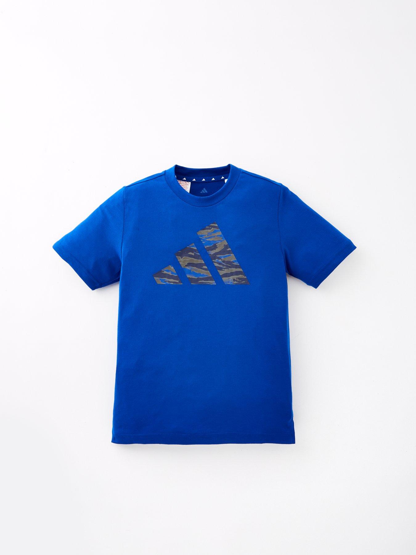 undefined Junior Boys Train Essentials Camo T-Shirt - Blue