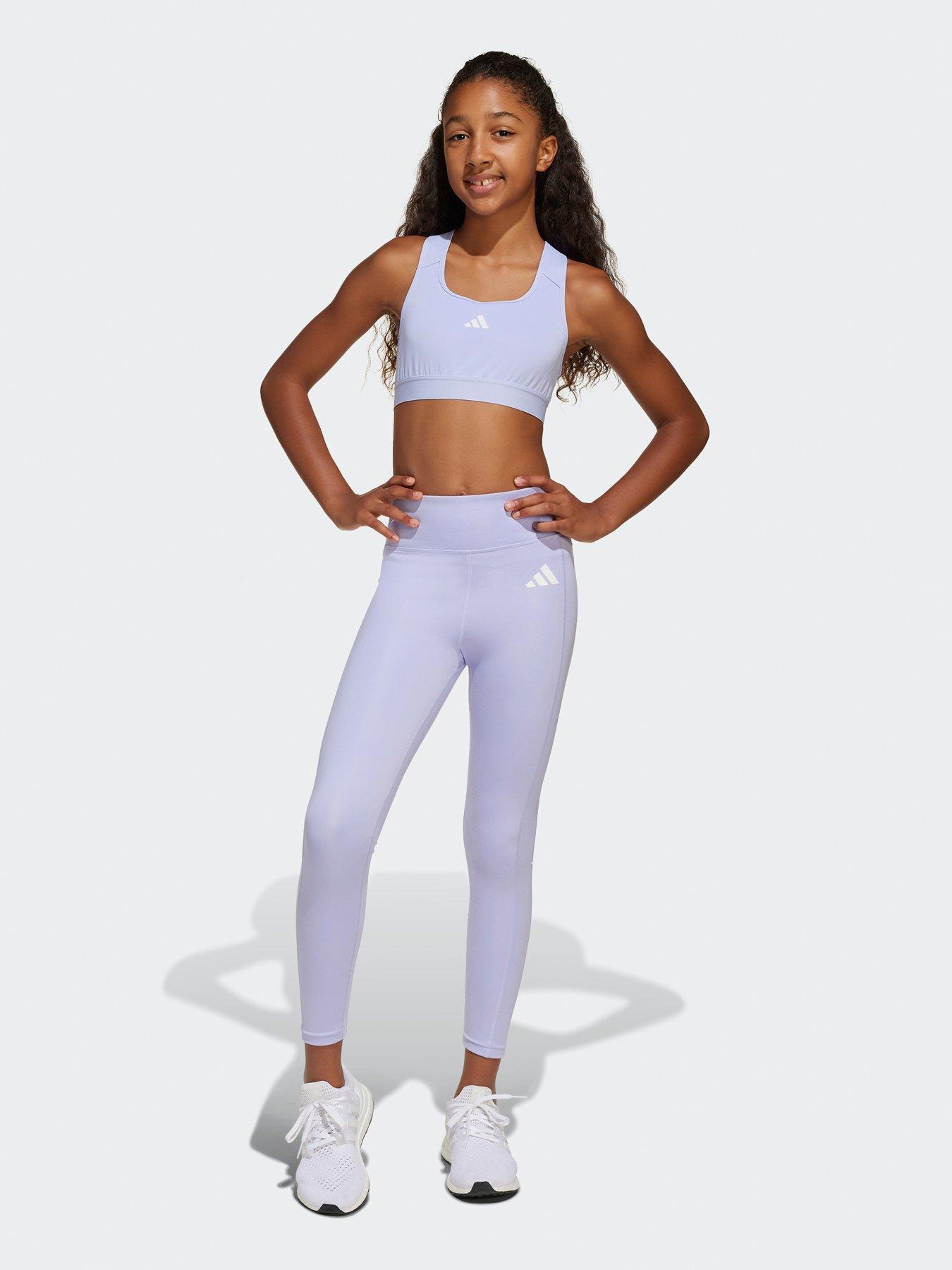 Image 2 of 6 of adidas Junior Girls Training Optime Fav Tights - Purple