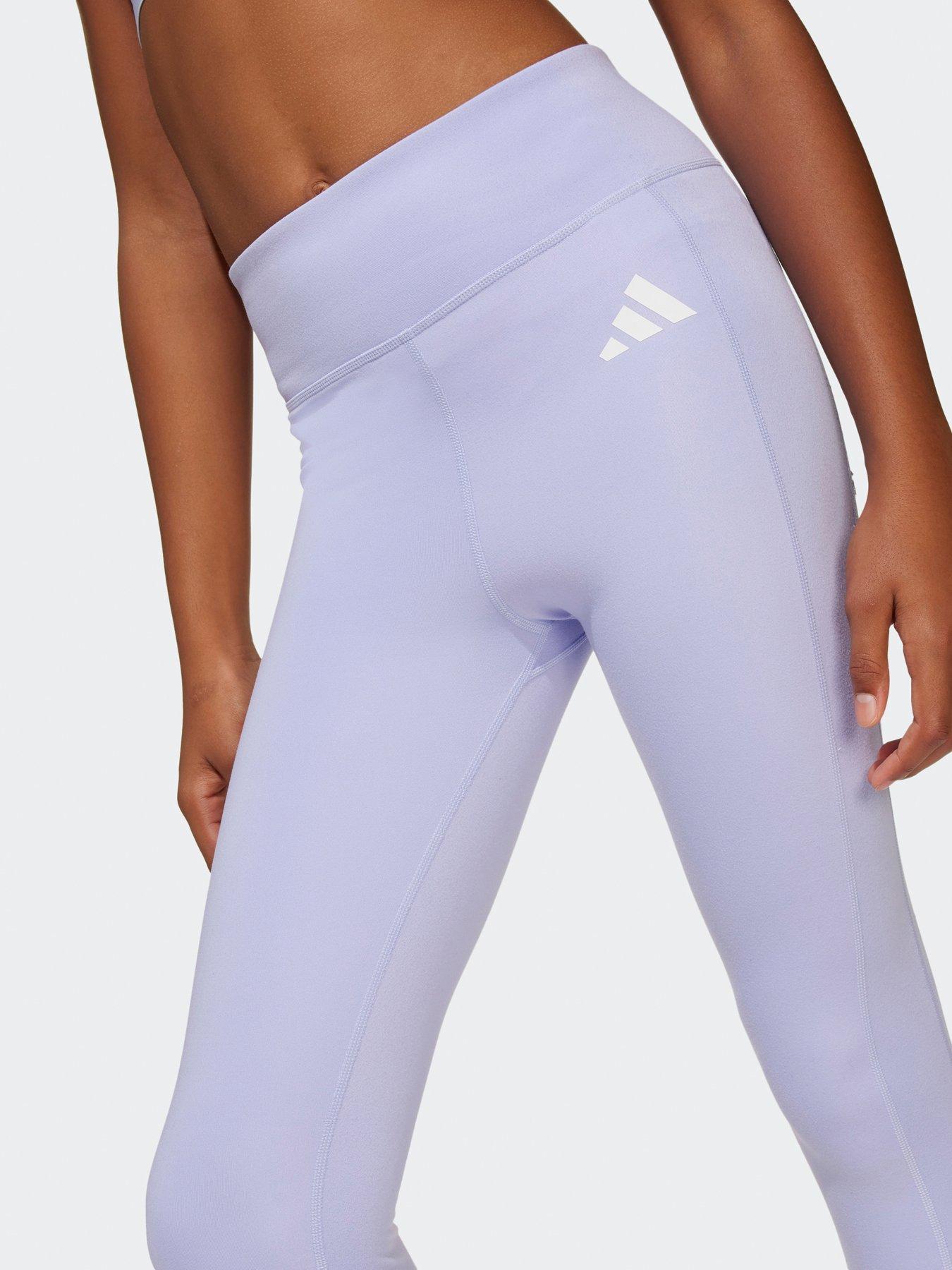 Image 4 of 6 of adidas Junior Girls Training Optime Fav Tights - Purple