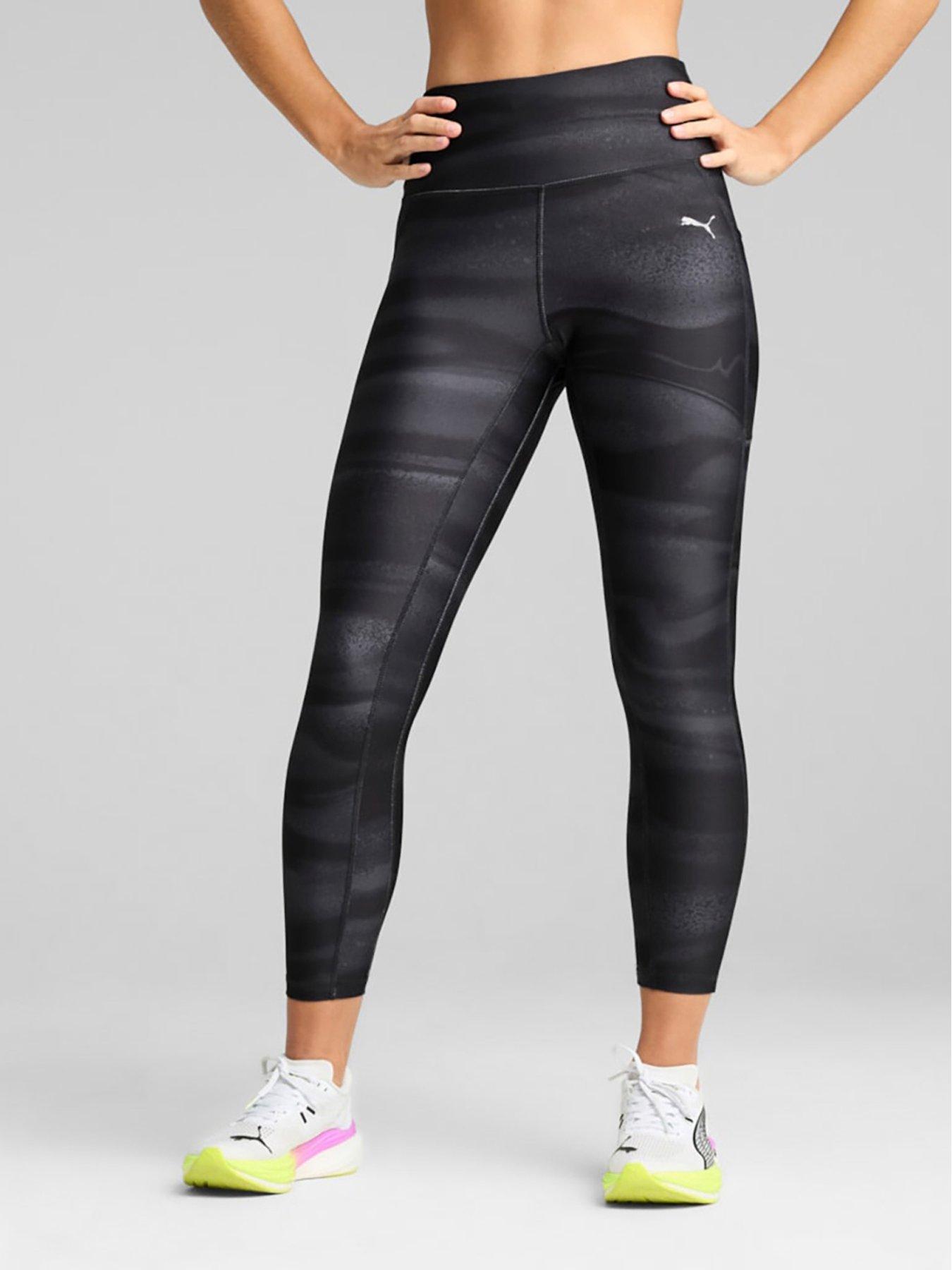 undefined Womens Running Velocity Printed Tights - Black