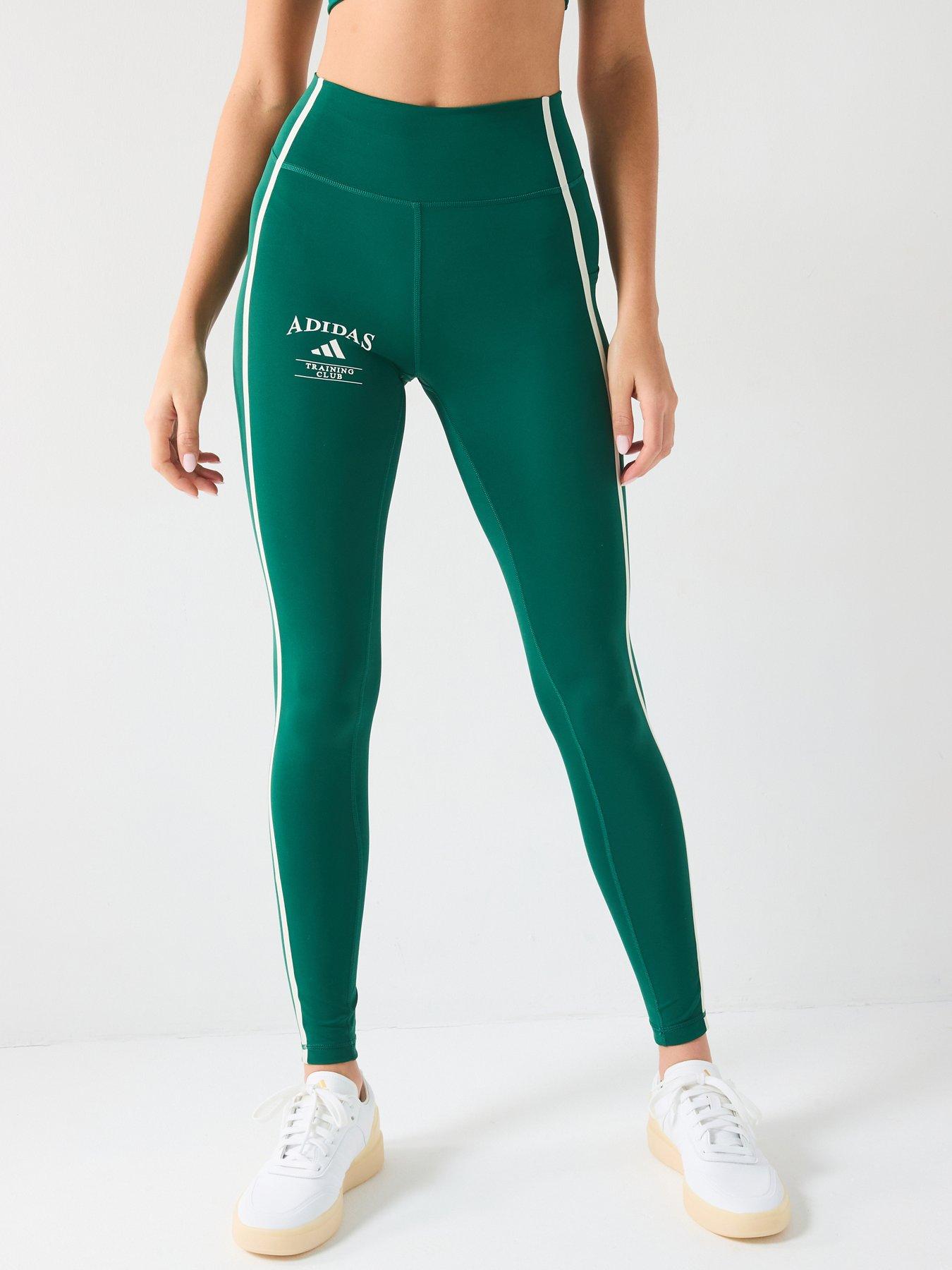 undefined Womens Training Optime Legacy Tights - Collegiate Green/Chalk White