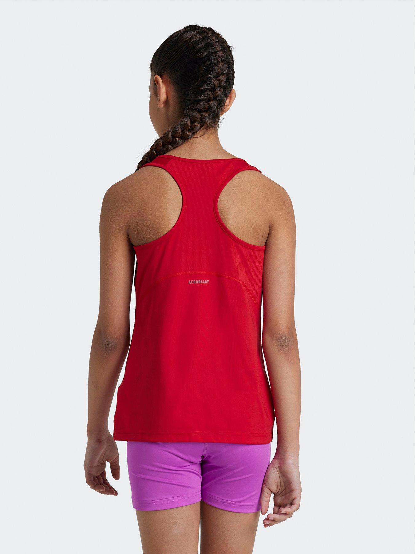 Image 2 of 5 of adidas Junior Girls Training Tech Fit Tank - Red