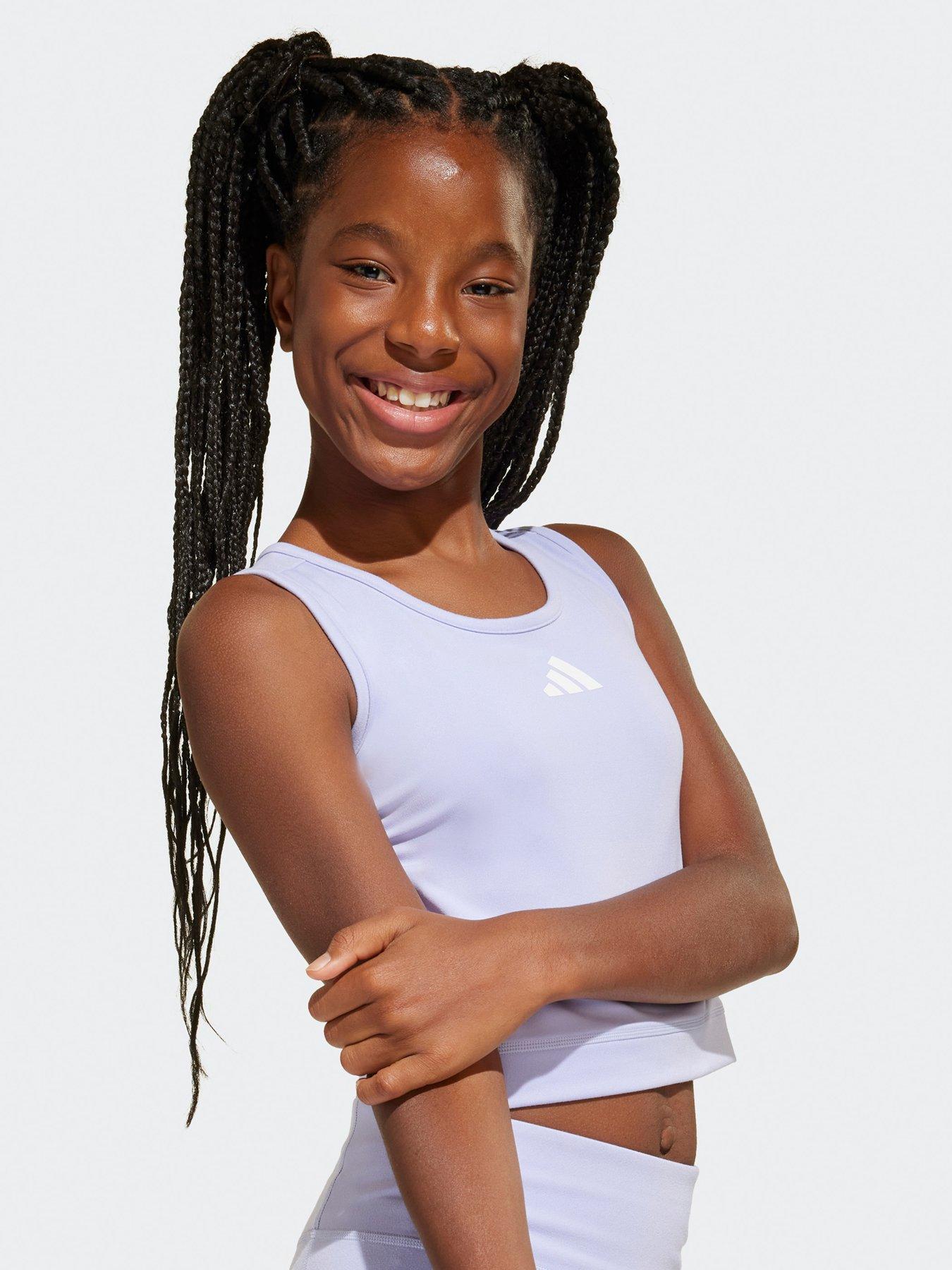 Image 4 of 5 of adidas Junior Girls Training Fav Crop Top - Purple