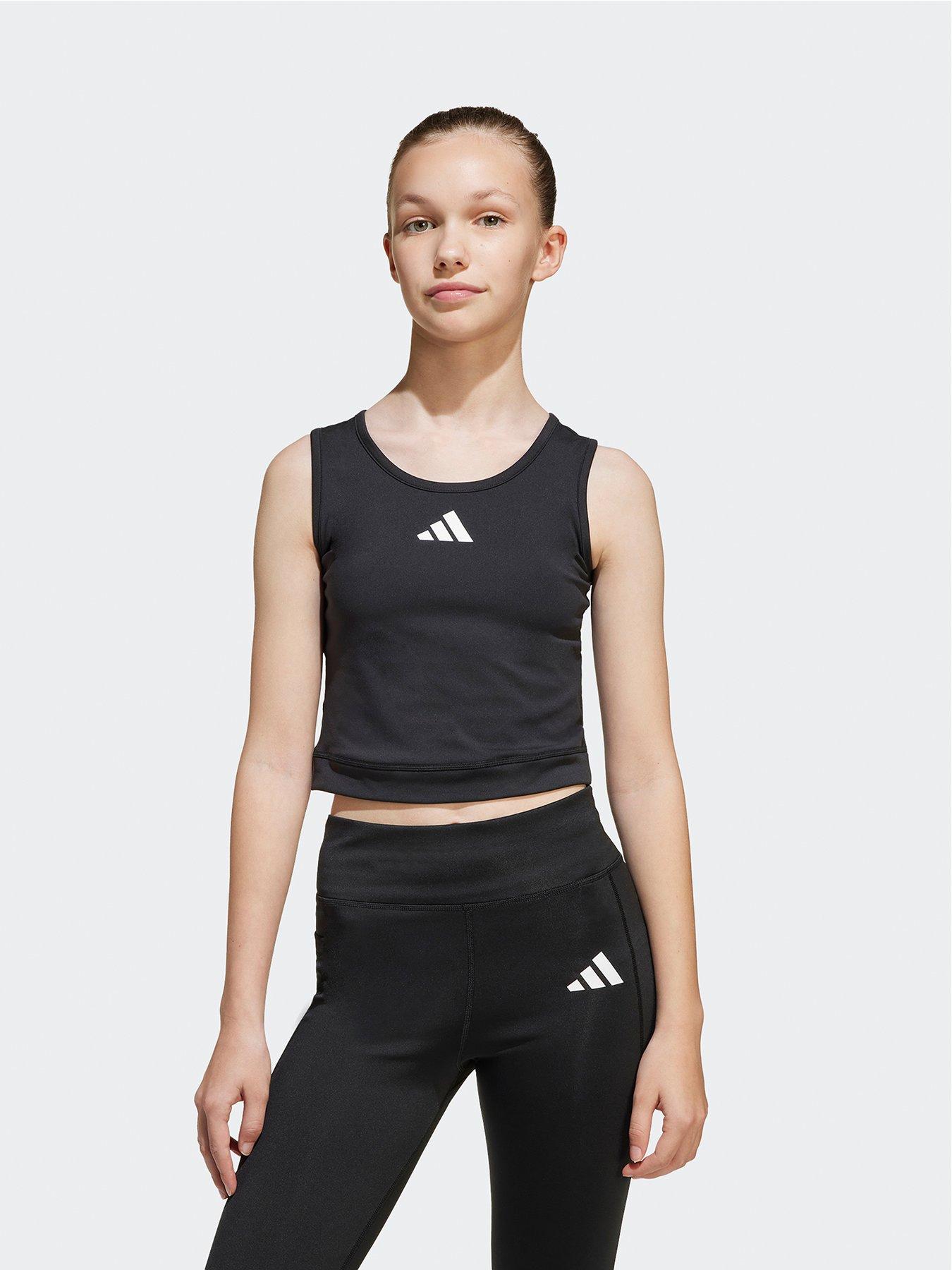 undefined Junior Girls Training Crop Top - Black