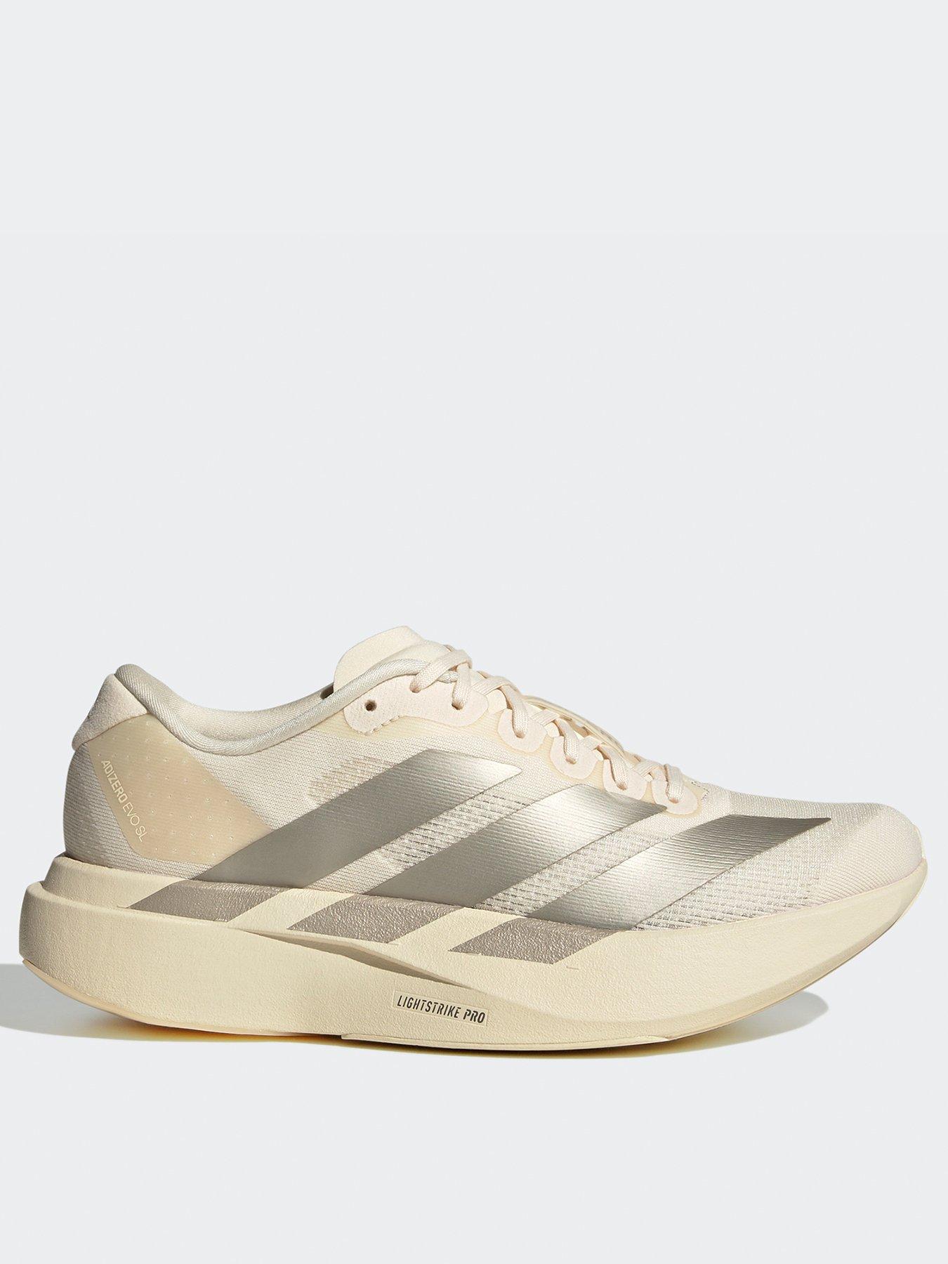 adidas Womens Running Adizero Evo SL Trainers - Wonder White/Cyber Metallic/Warm Vanilla