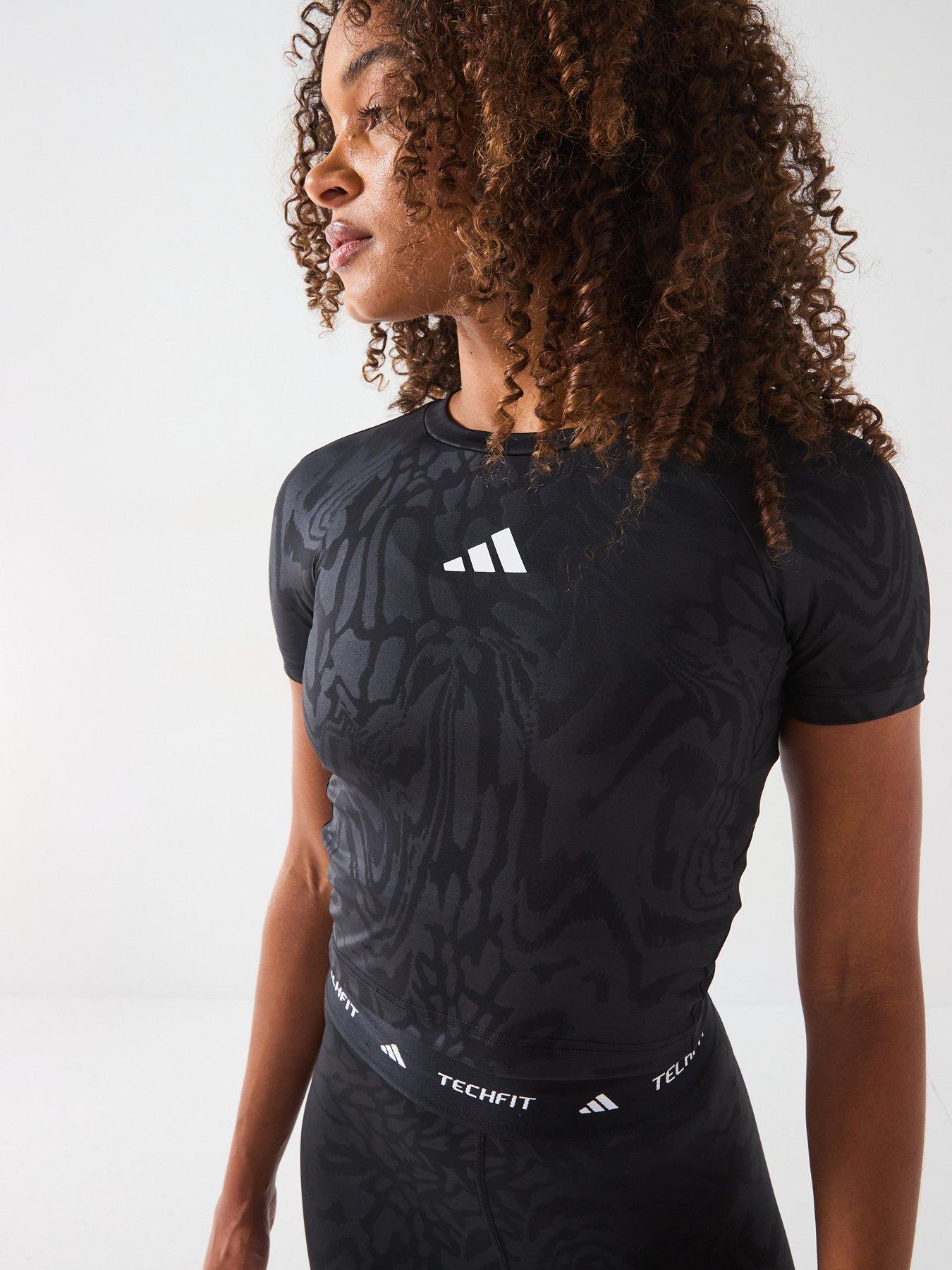 undefined Womens Training Tech Fit Printed T-Shirt - Black