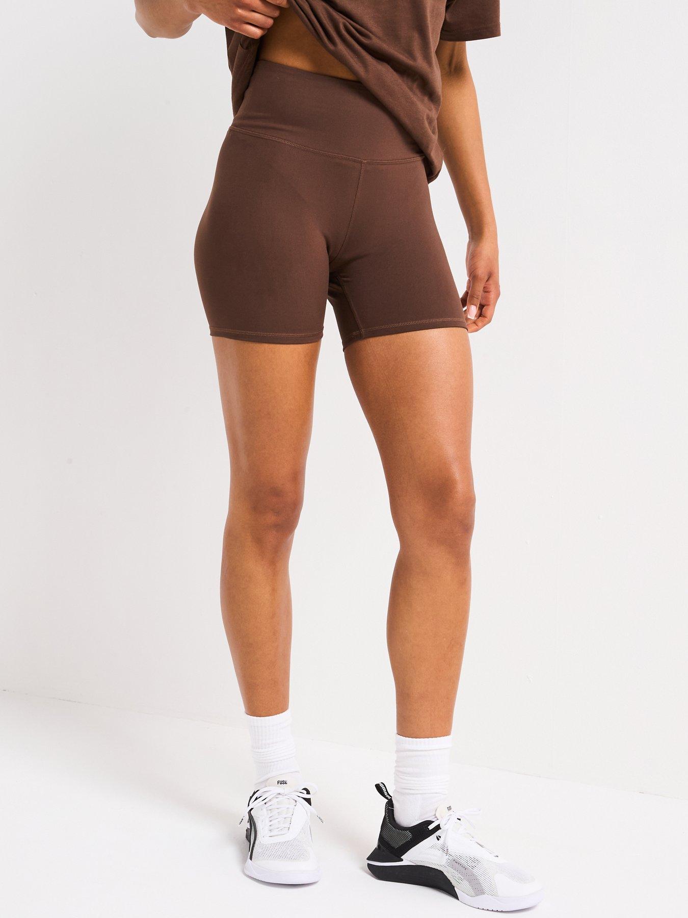 undefined Womens Training Evolve High Waist 5inch Tight Shorts - Brown