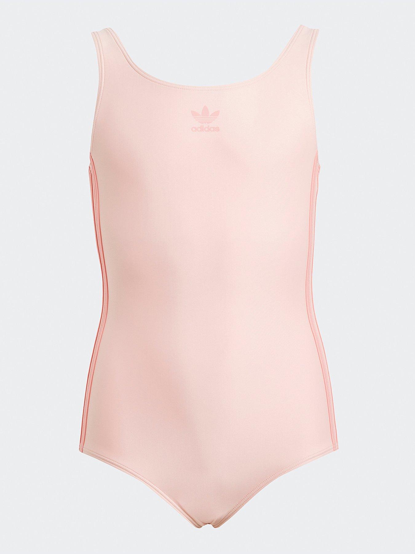 undefined Kids Girls Originals 3 Stripe Swimsuit - Pink