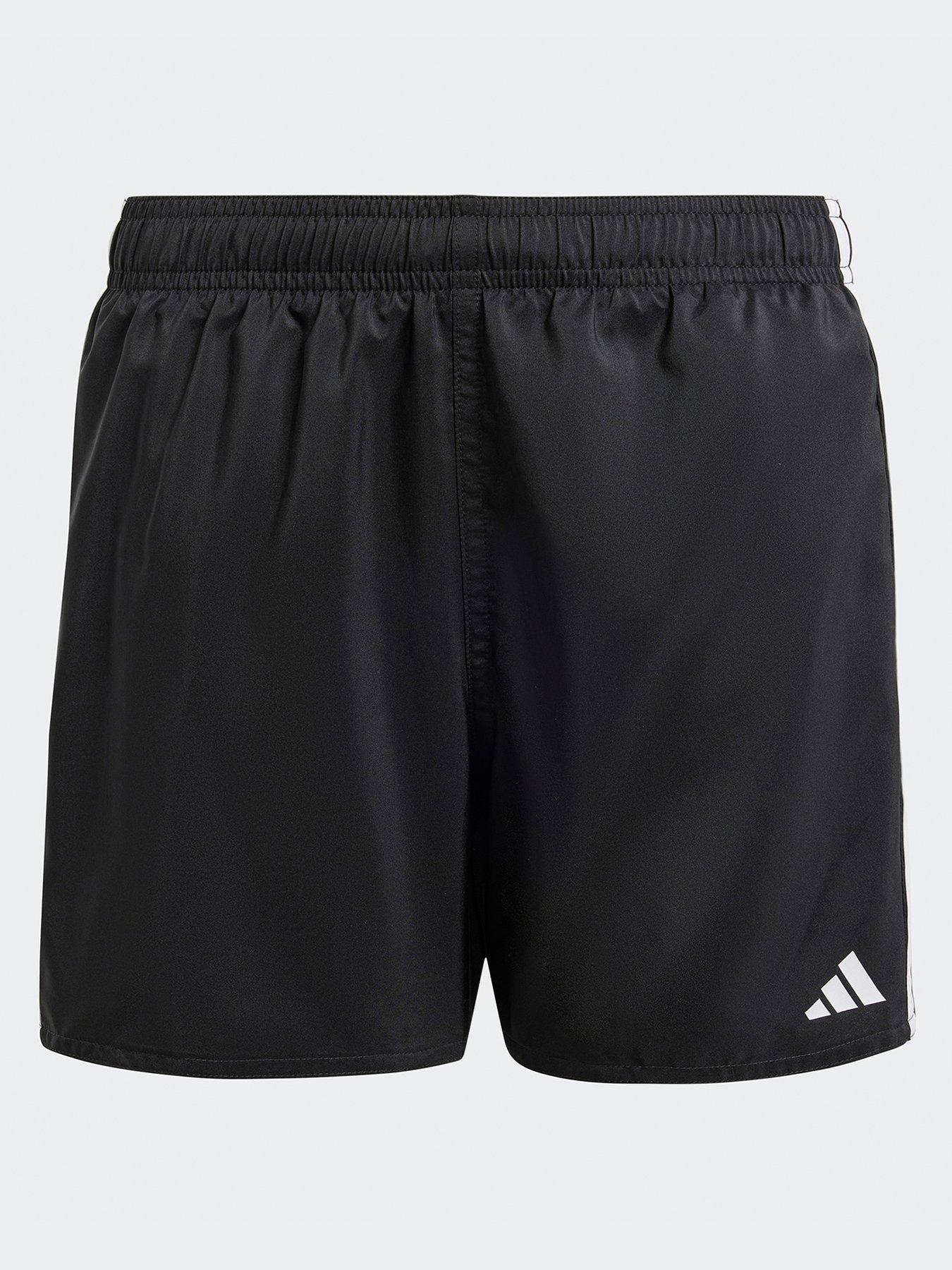 adidas Kids Boys Stripe Swim Shorts Black Very