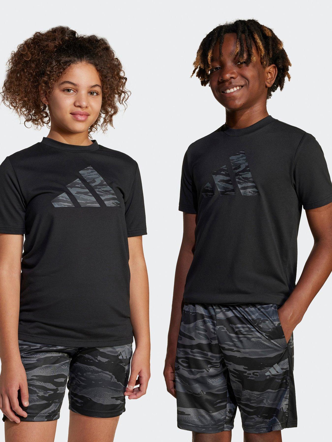 undefined Junior Boys Train Essentials Camo Tee - Black