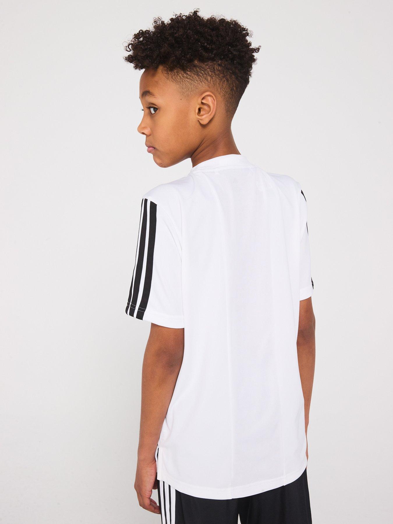 Image 2 of 6 of adidas Junior Boys Train Essentials 3 Stripe T-Shirt - White
