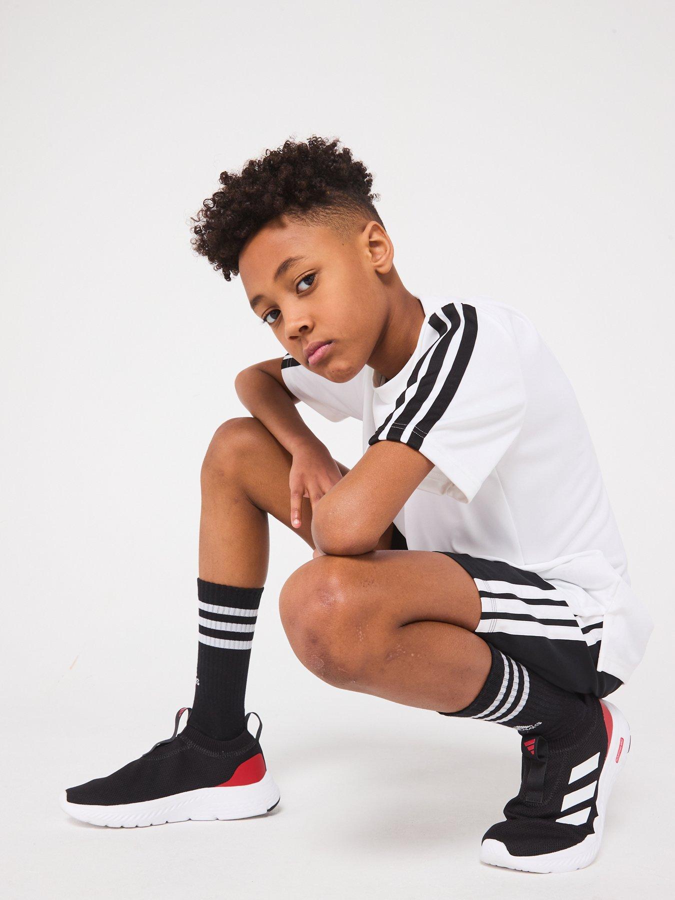 Image 6 of 6 of adidas Junior Boys Train Essentials 3 Stripe T-Shirt - White