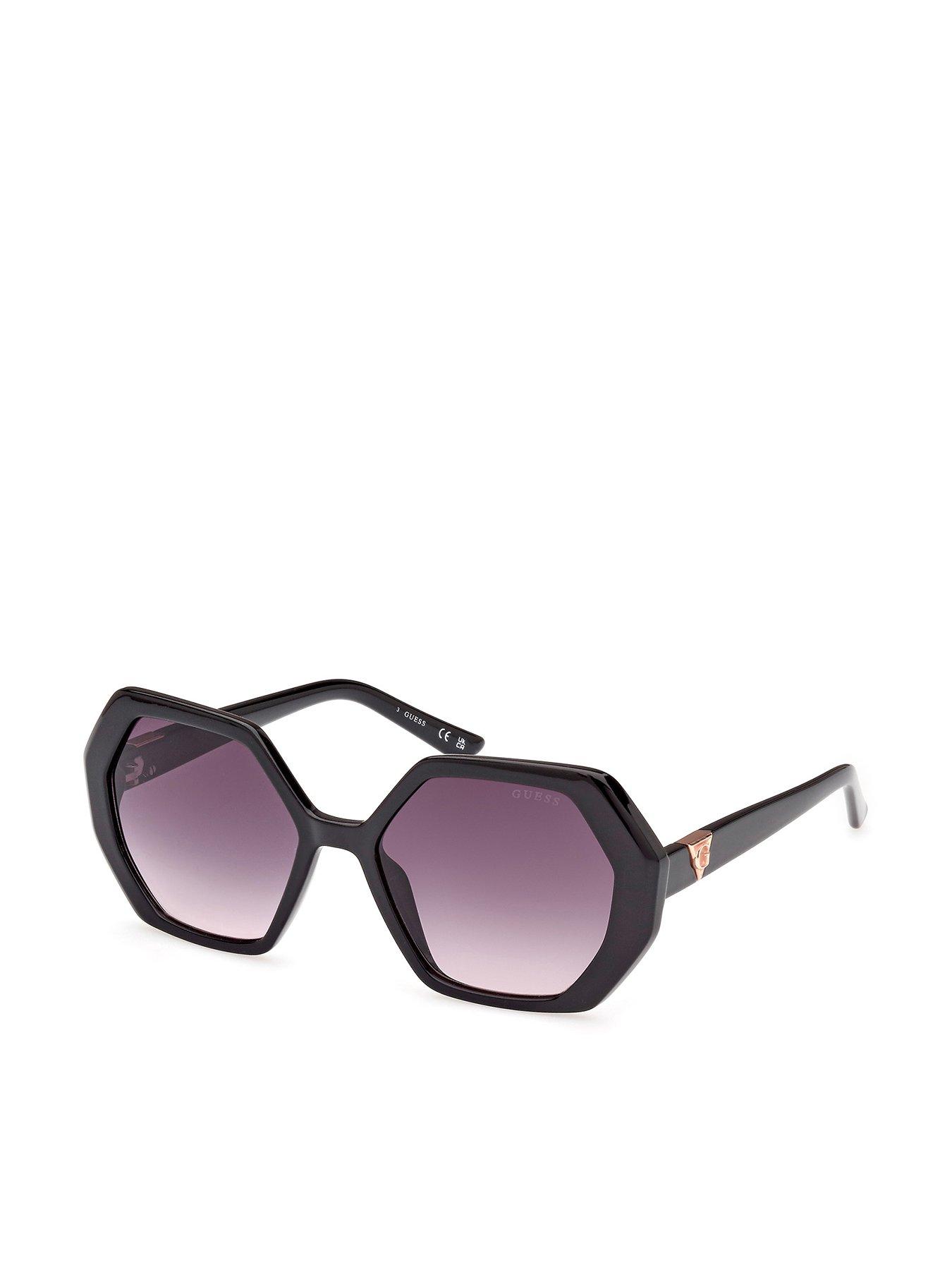 Image 1 of 4 of Guess Geometric Oversized Sunglasses - Black