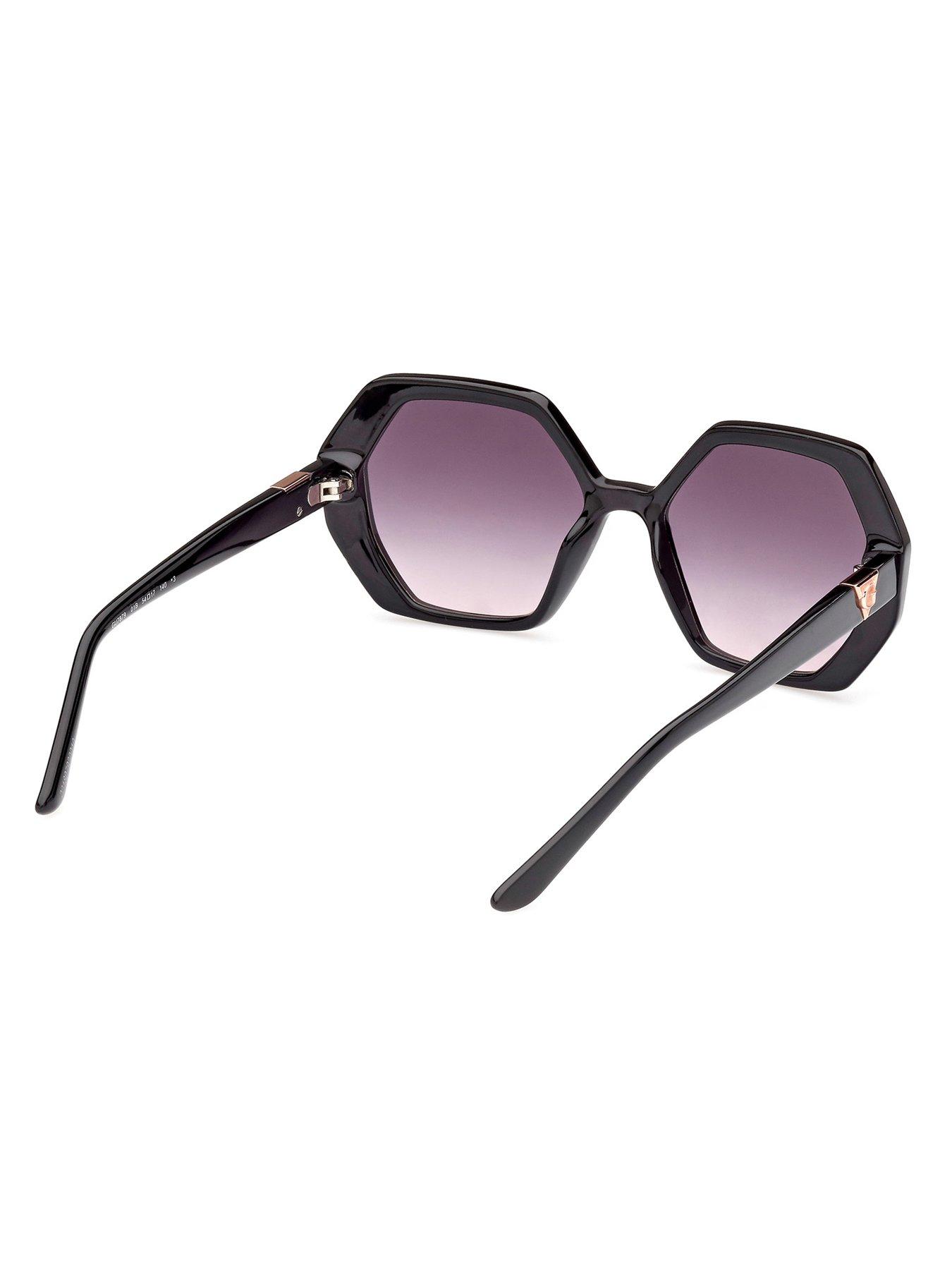 Image 3 of 4 of Guess Geometric Oversized Sunglasses - Black