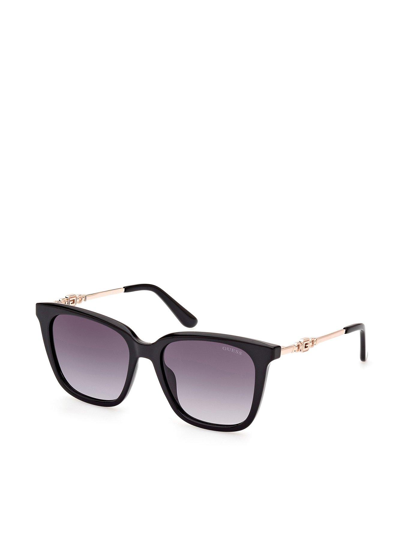 undefined Square Metal Frame Sunglasses - Shiny Black