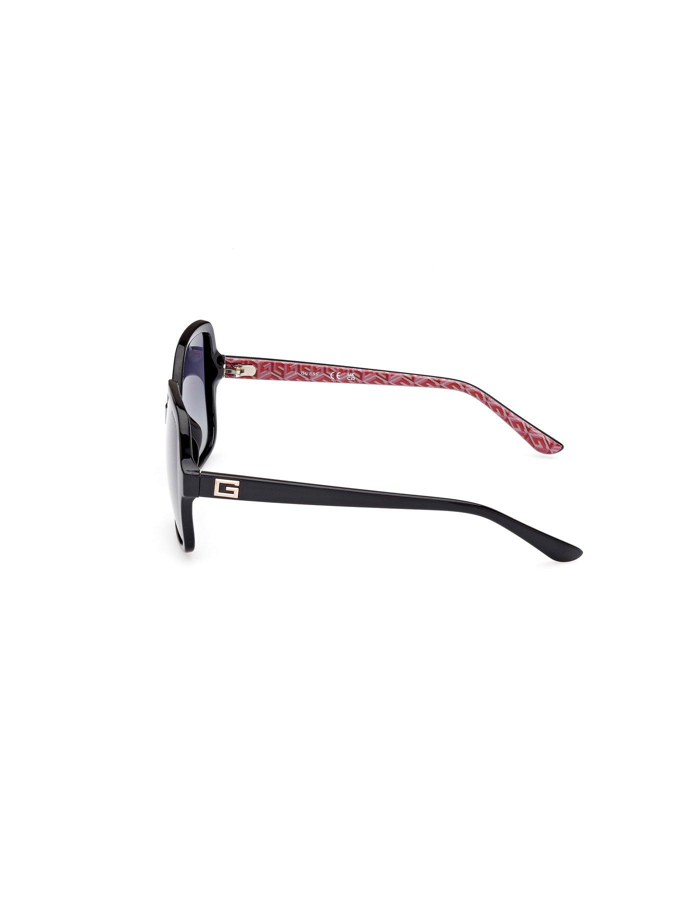 Image 2 of 4 of Guess Square Oversized Sunglasses - Shiny Black