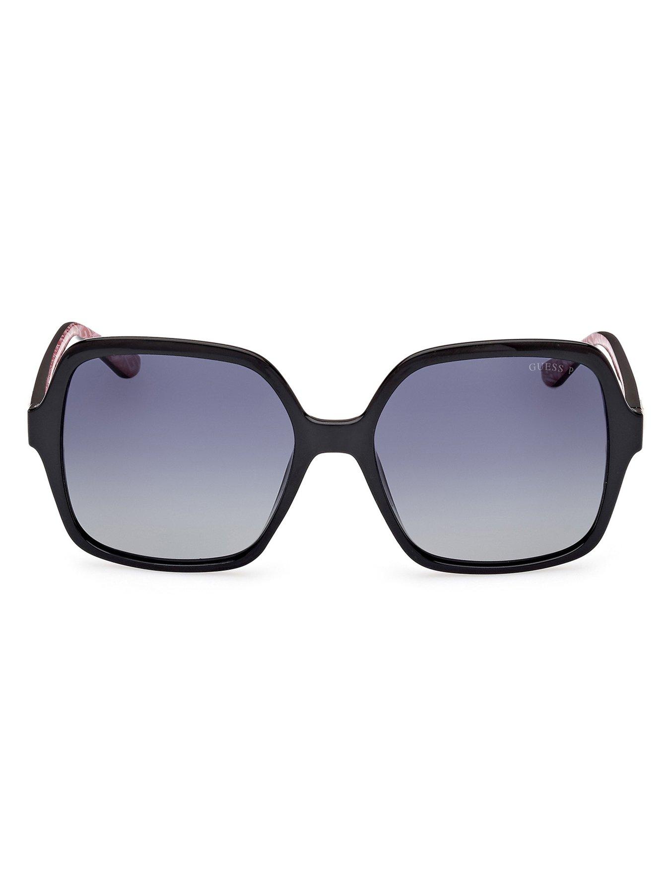 Image 4 of 4 of Guess Square Oversized Sunglasses - Shiny Black