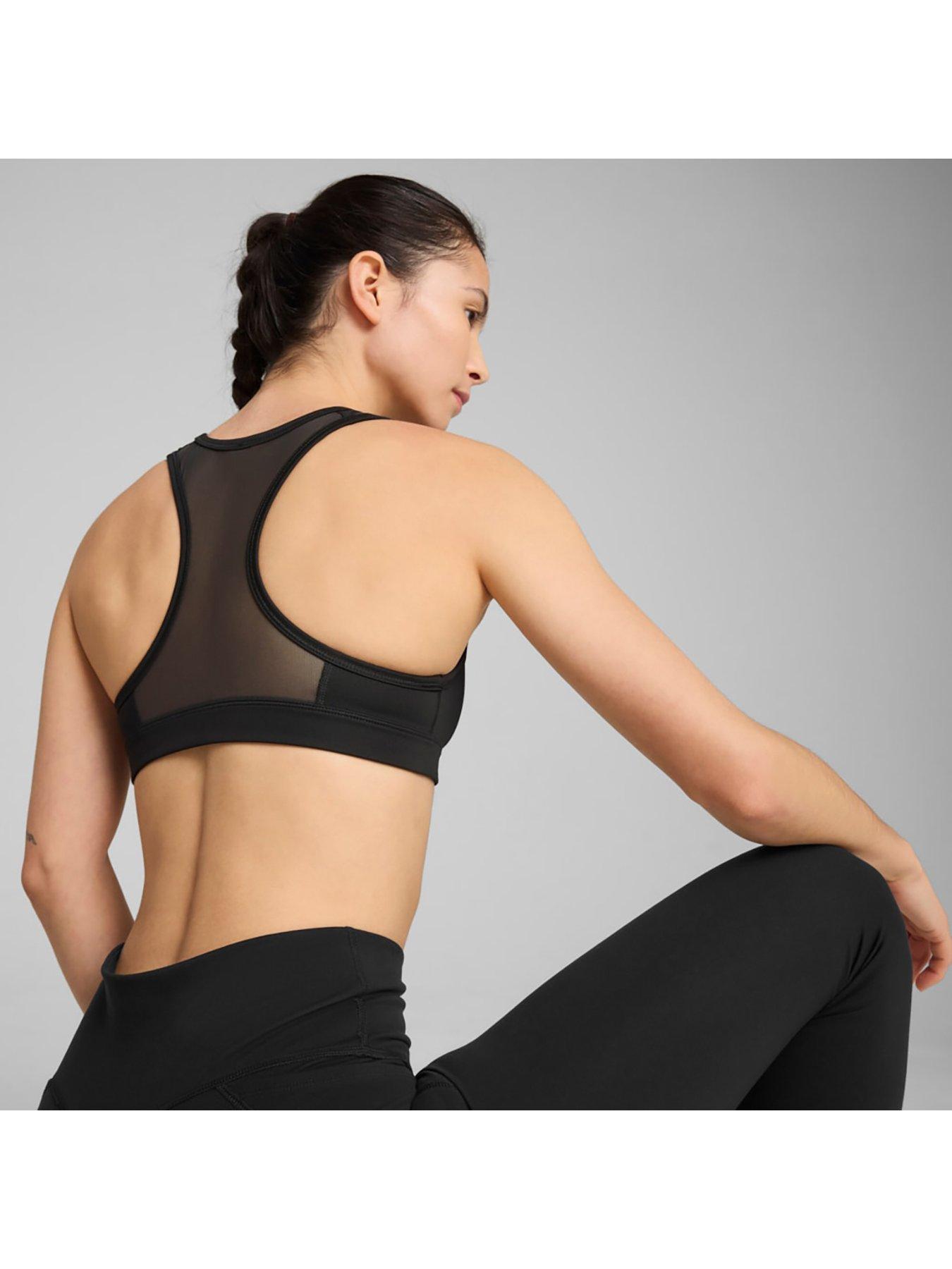 Image 2 of 5 of Puma Womens Training 4Keeps Midi Support Sports Bra - Black