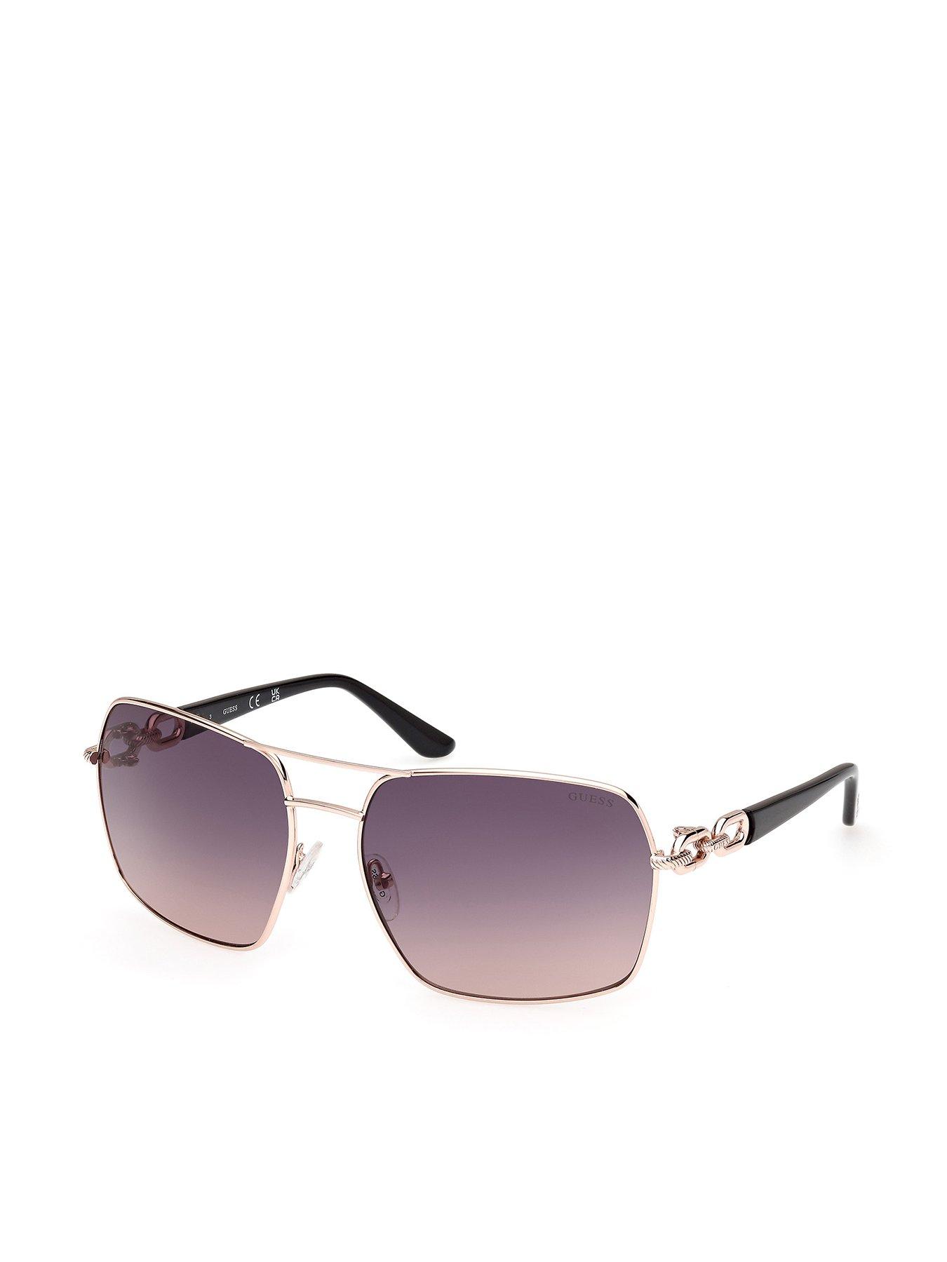 undefined Navigator Metal Frame Sunglasses - Shiny Rose Gold