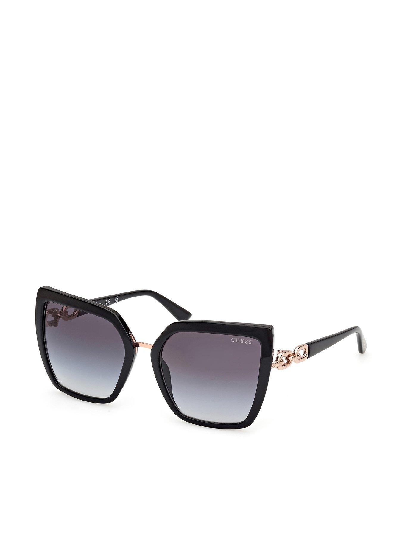 undefined Butterfly Gem Side Sunglasses - Shiny Black