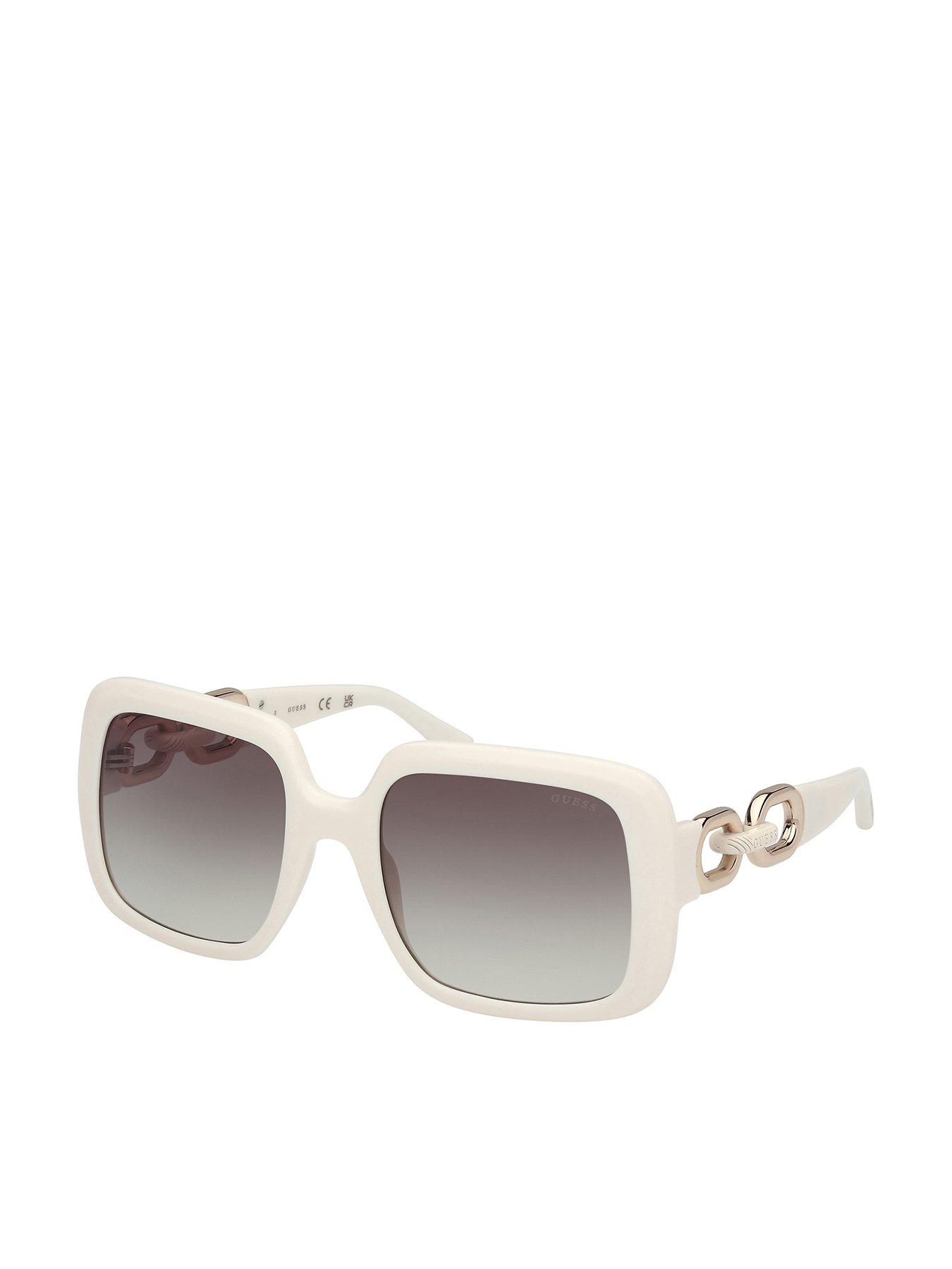 undefined Square Chain Side Sunglasses - White