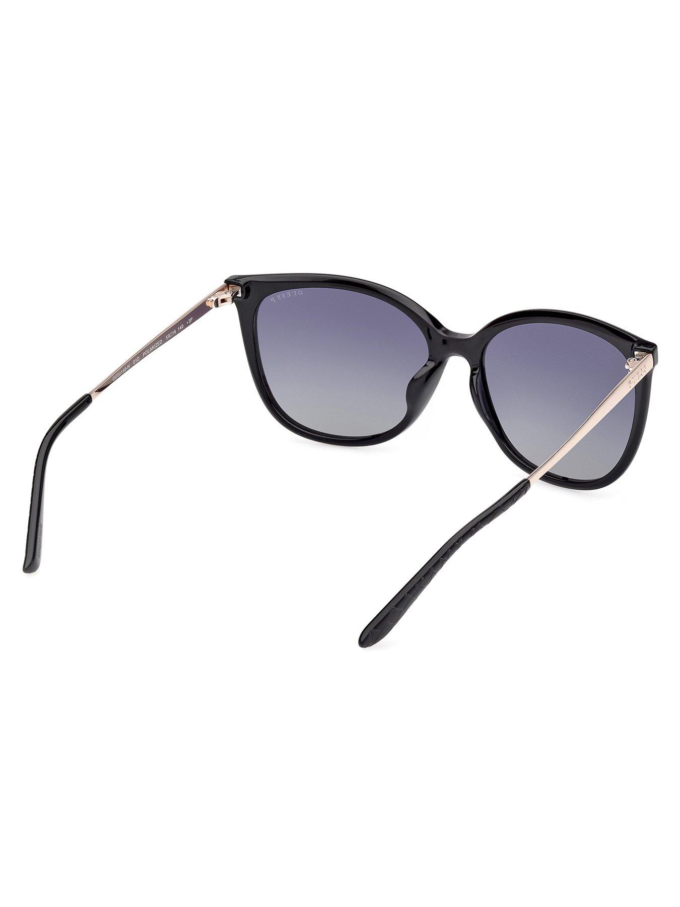 Image 3 of 4 of Guess Square Metal Arm Sunglasses - Shiny Black