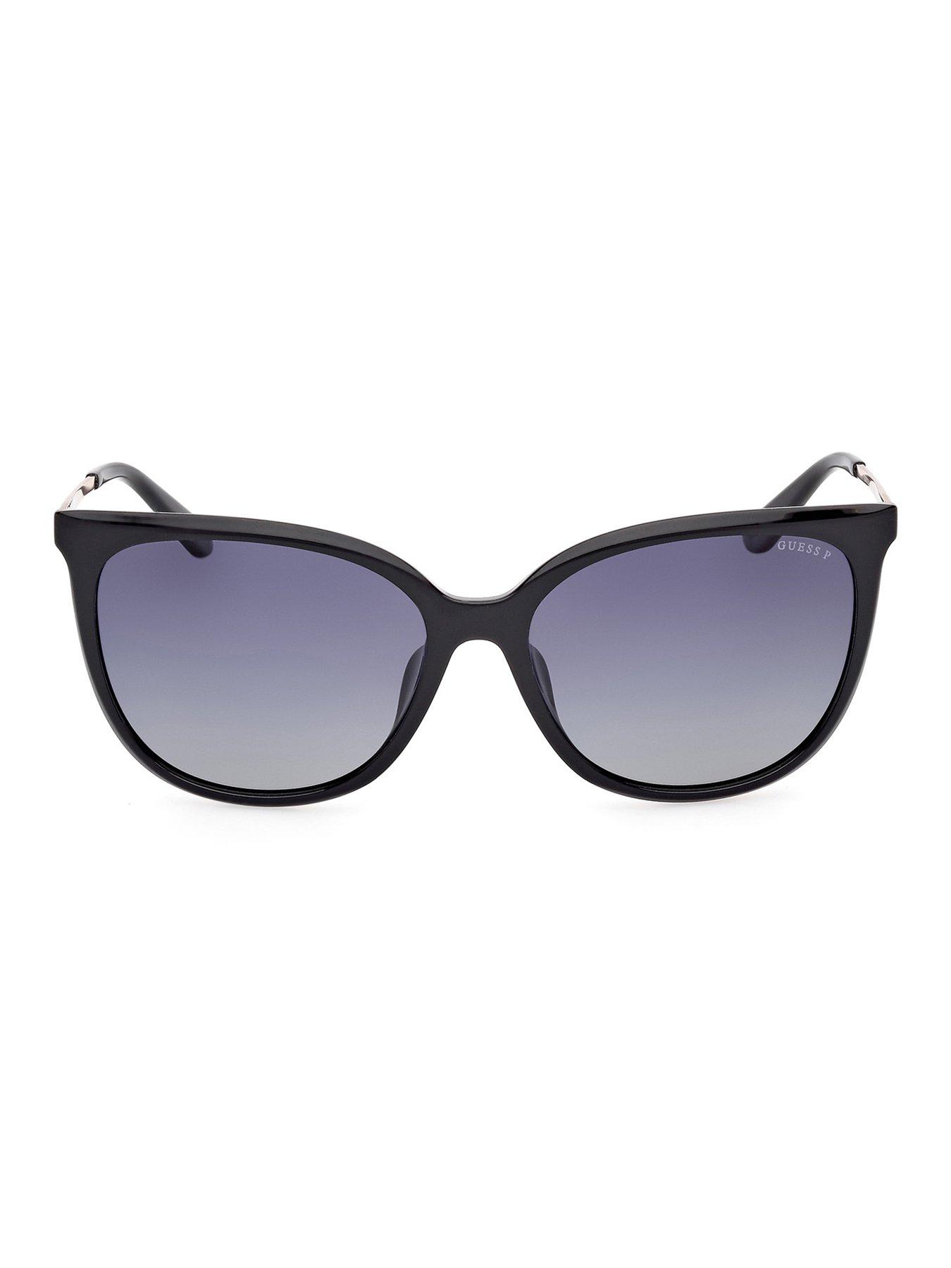 Image 4 of 4 of Guess Square Metal Arm Sunglasses - Shiny Black