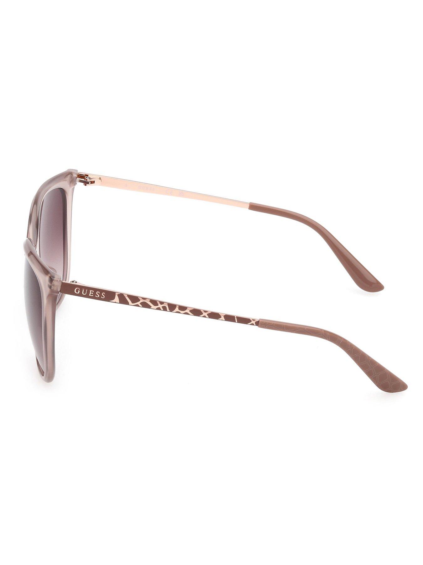 Image 2 of 4 of Guess Square Metal Arm Sunglasses - Shiny Beige