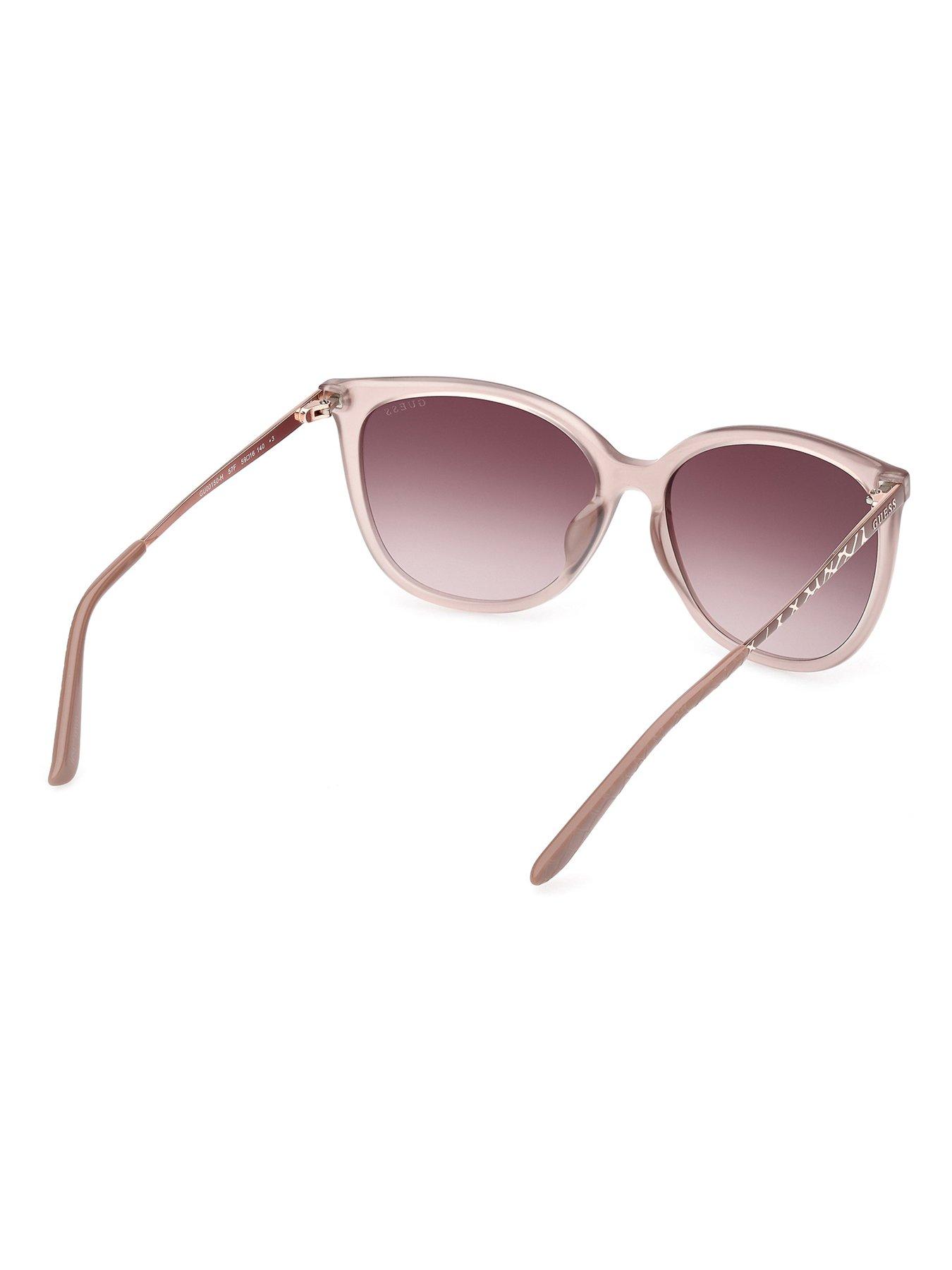 Image 3 of 4 of Guess Square Metal Arm Sunglasses - Shiny Beige