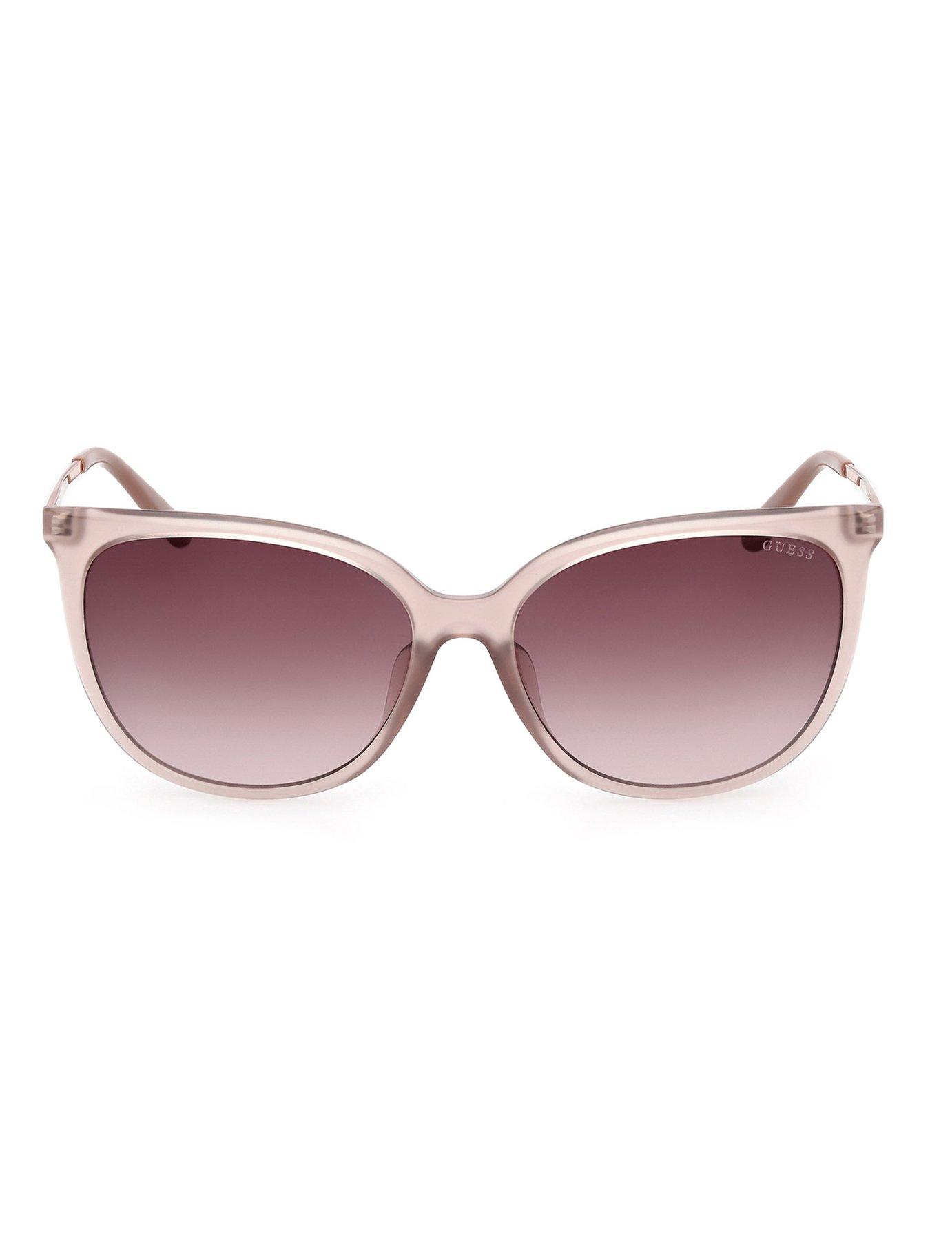 Image 4 of 4 of Guess Square Metal Arm Sunglasses - Shiny Beige