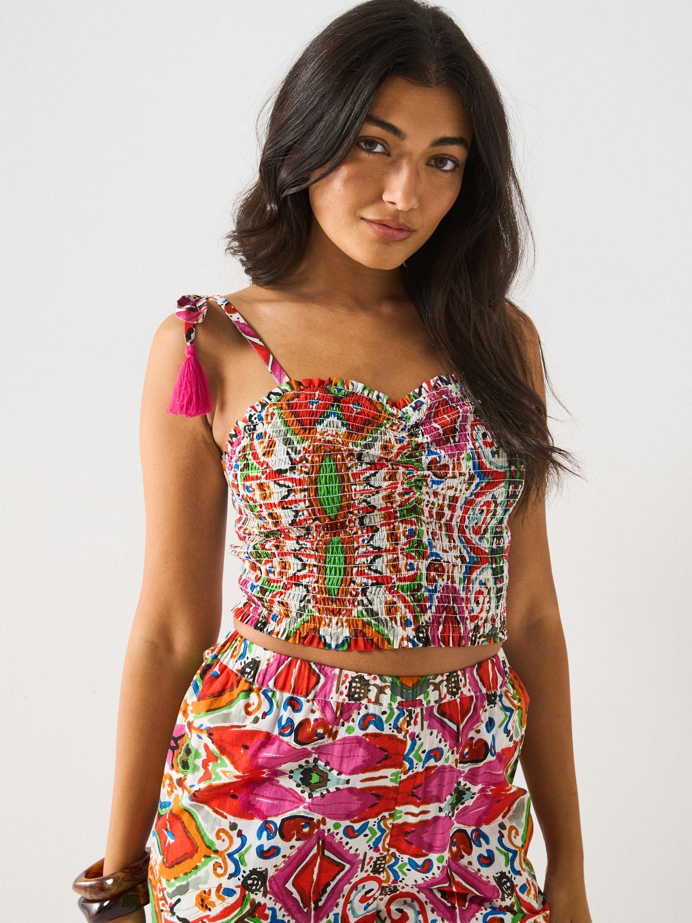 undefined Printed Crop Top Co-Ord - Multi