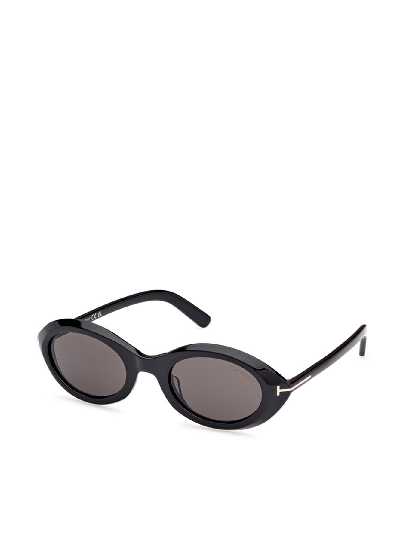 undefined Carmen Oval Sunglasses - Shiny Black