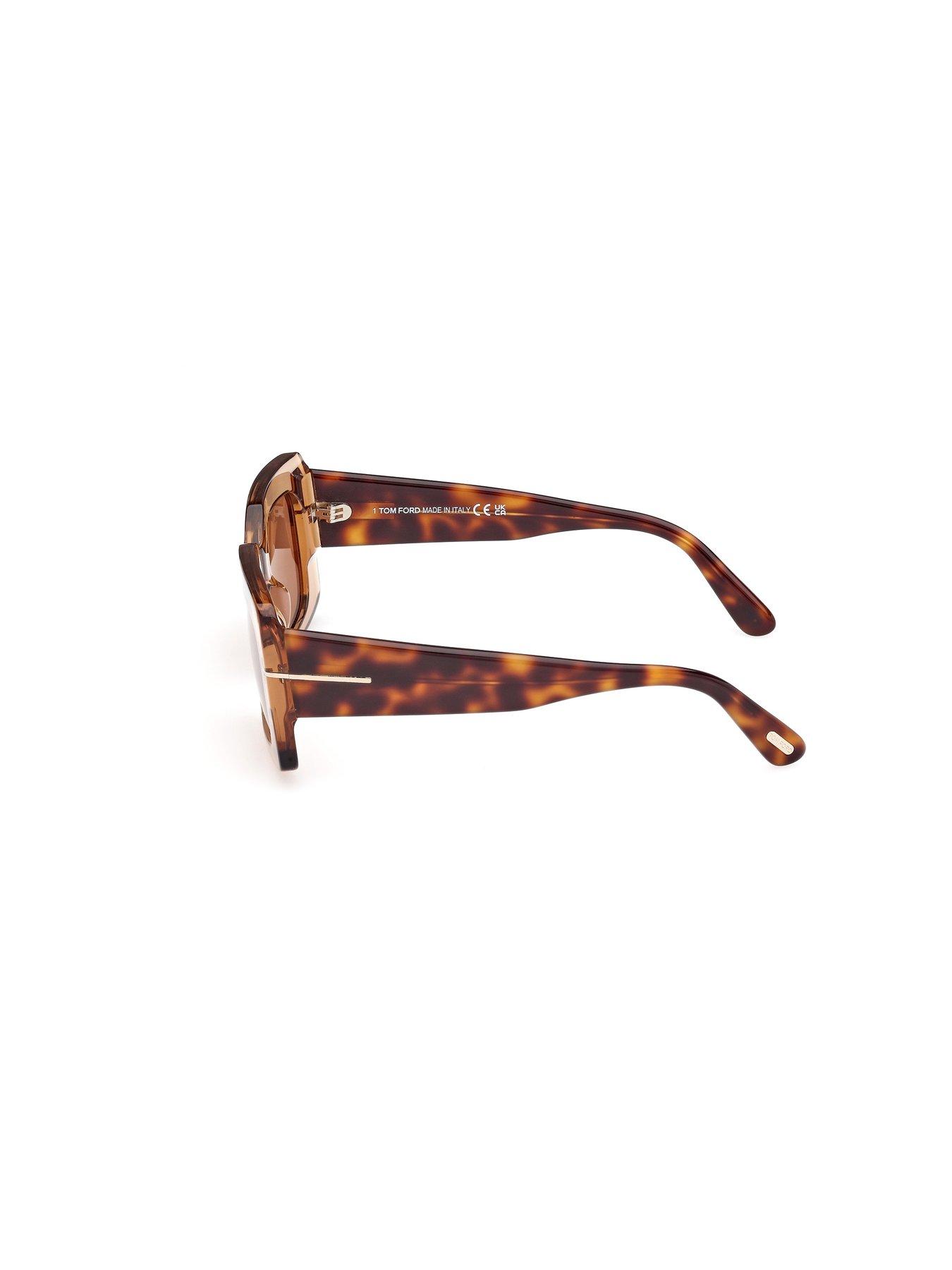 Image 2 of 4 of Tom Ford Brigitta Rectangular Sunglasses - Shiny Light Brown