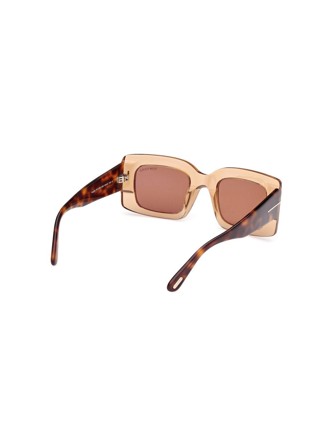 Image 3 of 4 of Tom Ford Brigitta Rectangular Sunglasses - Shiny Light Brown
