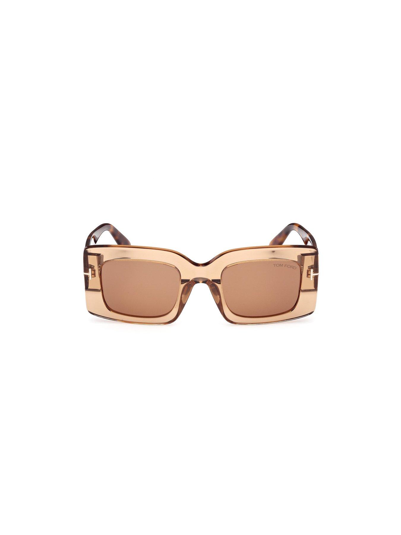 Image 4 of 4 of Tom Ford Brigitta Rectangular Sunglasses - Shiny Light Brown