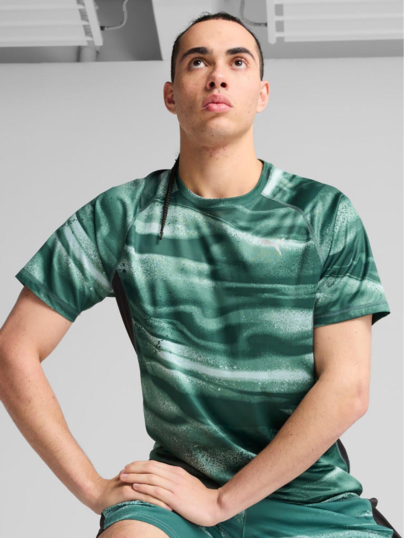 undefined Mens Running Velocity Printed T-Shirt - Green