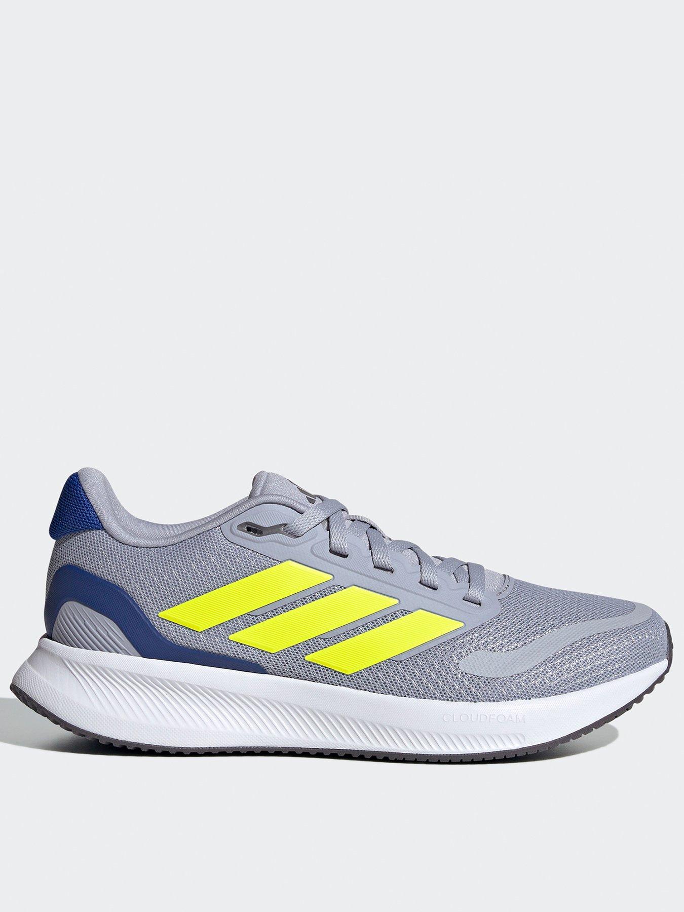 undefined Boys Junior Runfalcon 5 Trainers - Grey - Silver/Lemon/Royal Blue