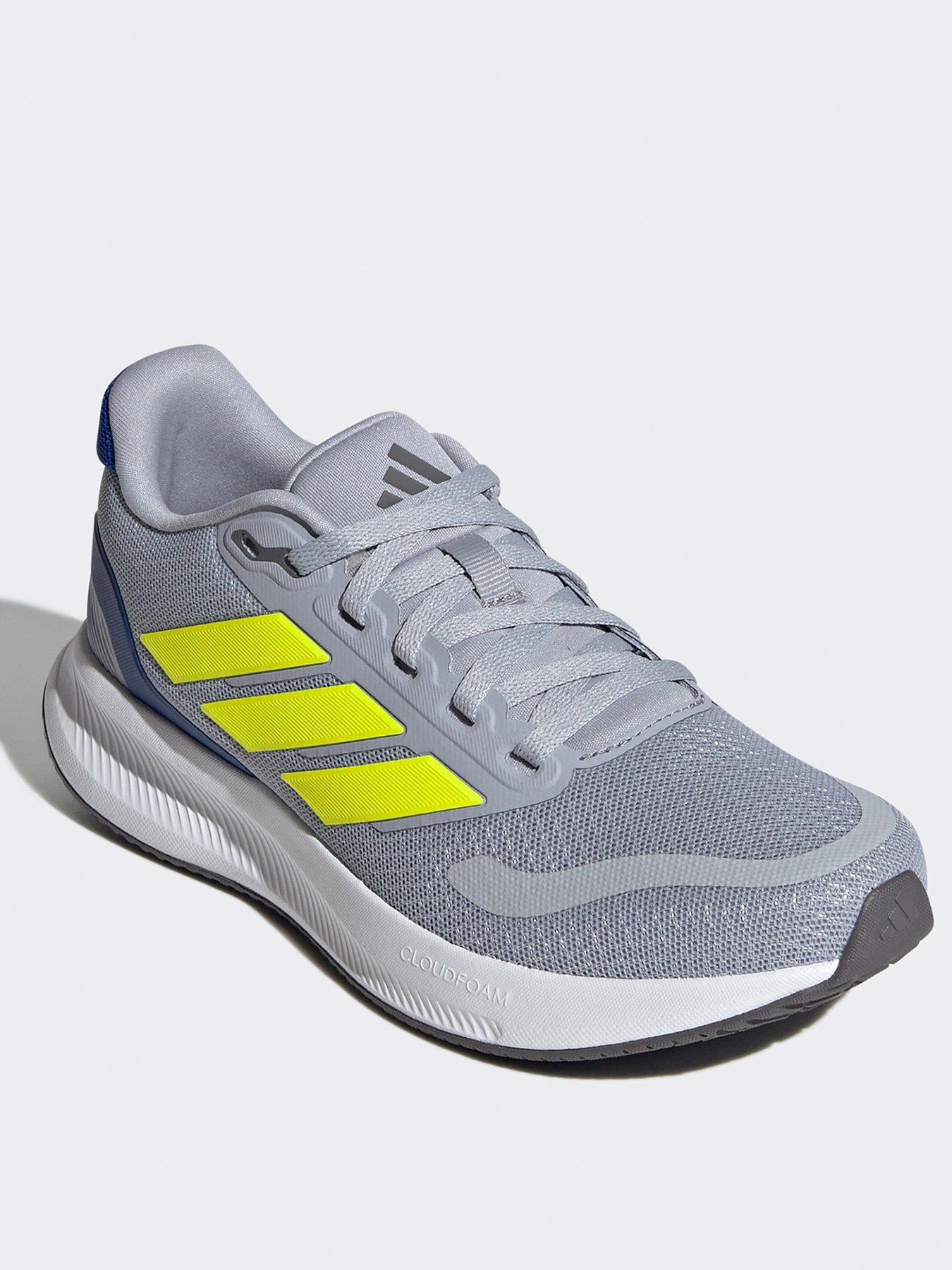 adidas Boys Junior Runfalcon Trainers Grey Silver/Lemon