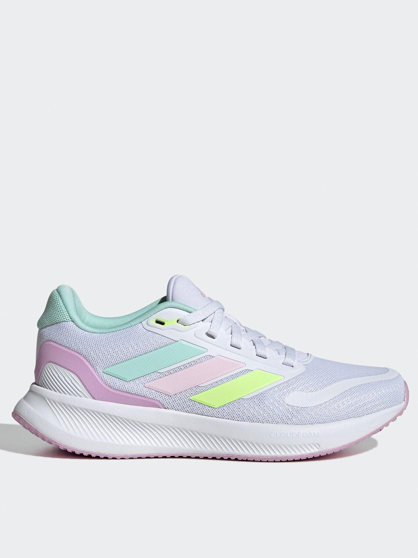 undefined Girls Junior Runfalcon 5 Trainers - White - White/Mint/Pink