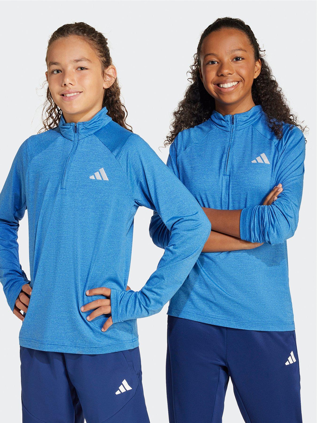 undefined Junior Unisex Training Fav Zip Top - Blue