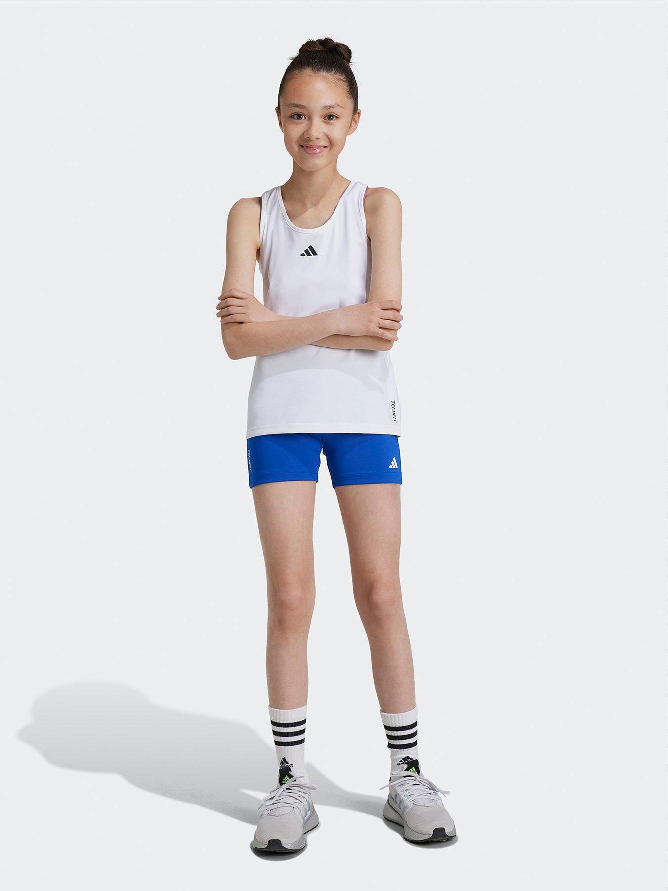 undefined Junior Girls Training Tech Fit Bike Shorts - Blue