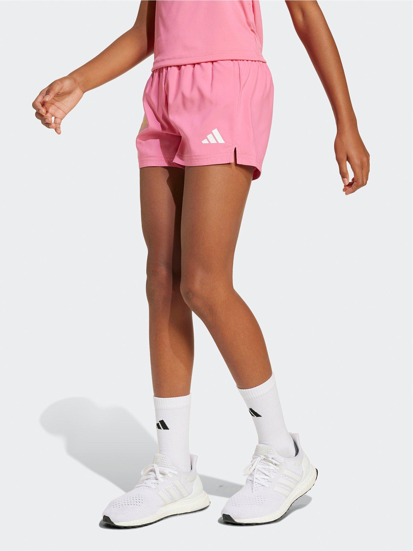 undefined Junior Girls Train Essentials Shorts - Pink - Pink Fusion/Clear Pink
